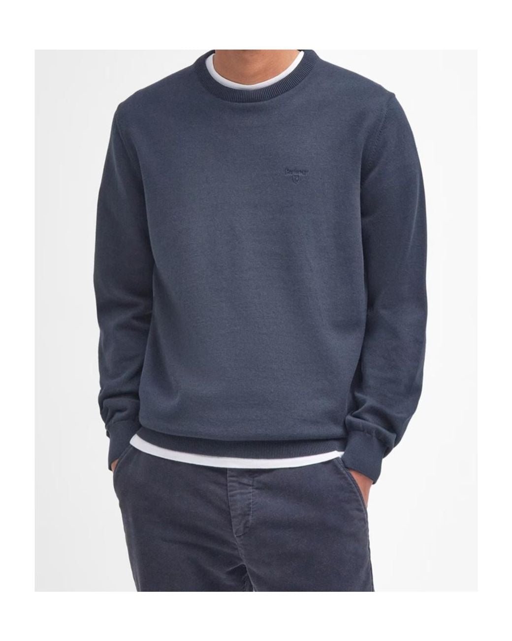 Barbour Blue Crew Neck Jumper for men