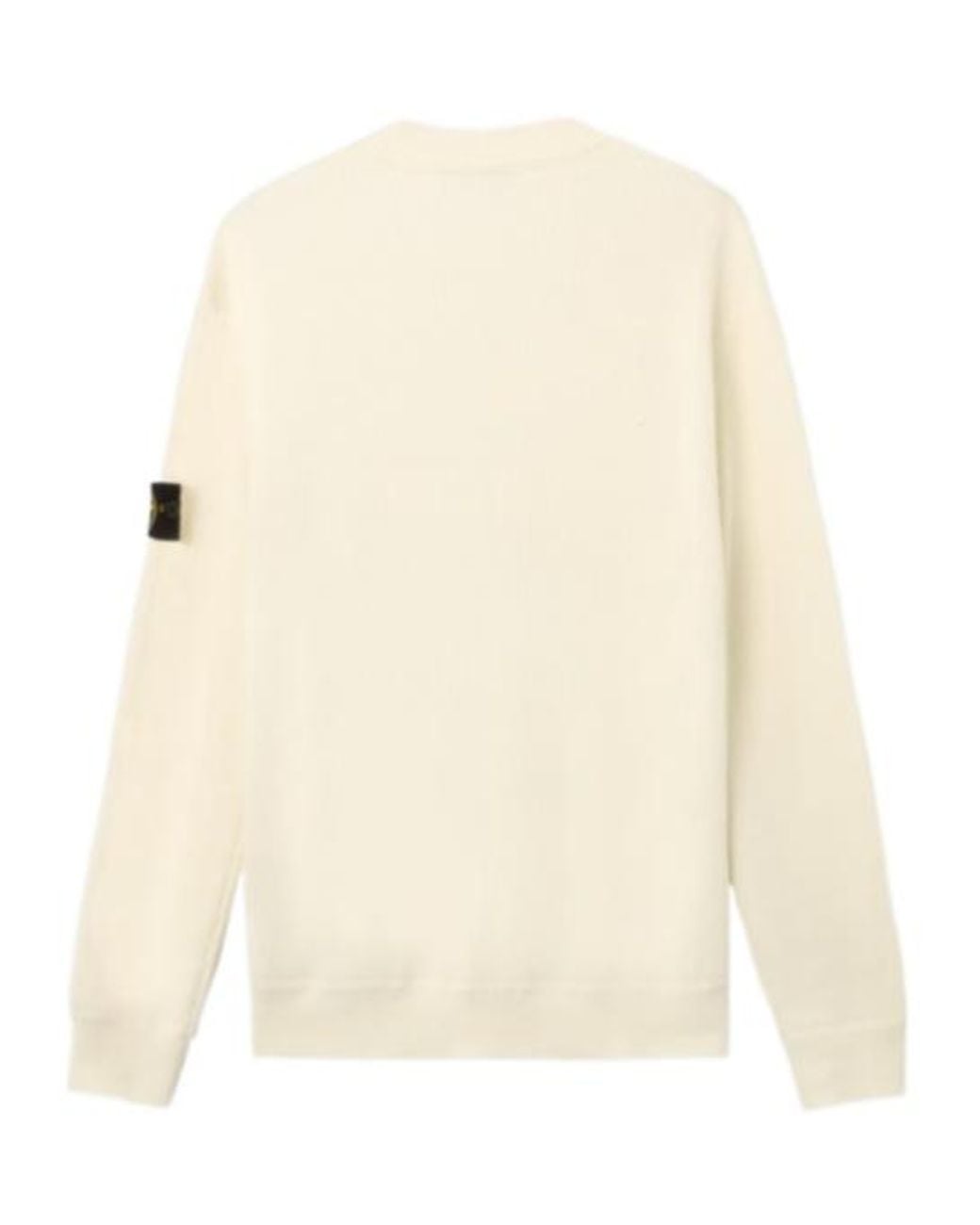 Stone Island White Logo Patch Crewneck Sweatshirt for men