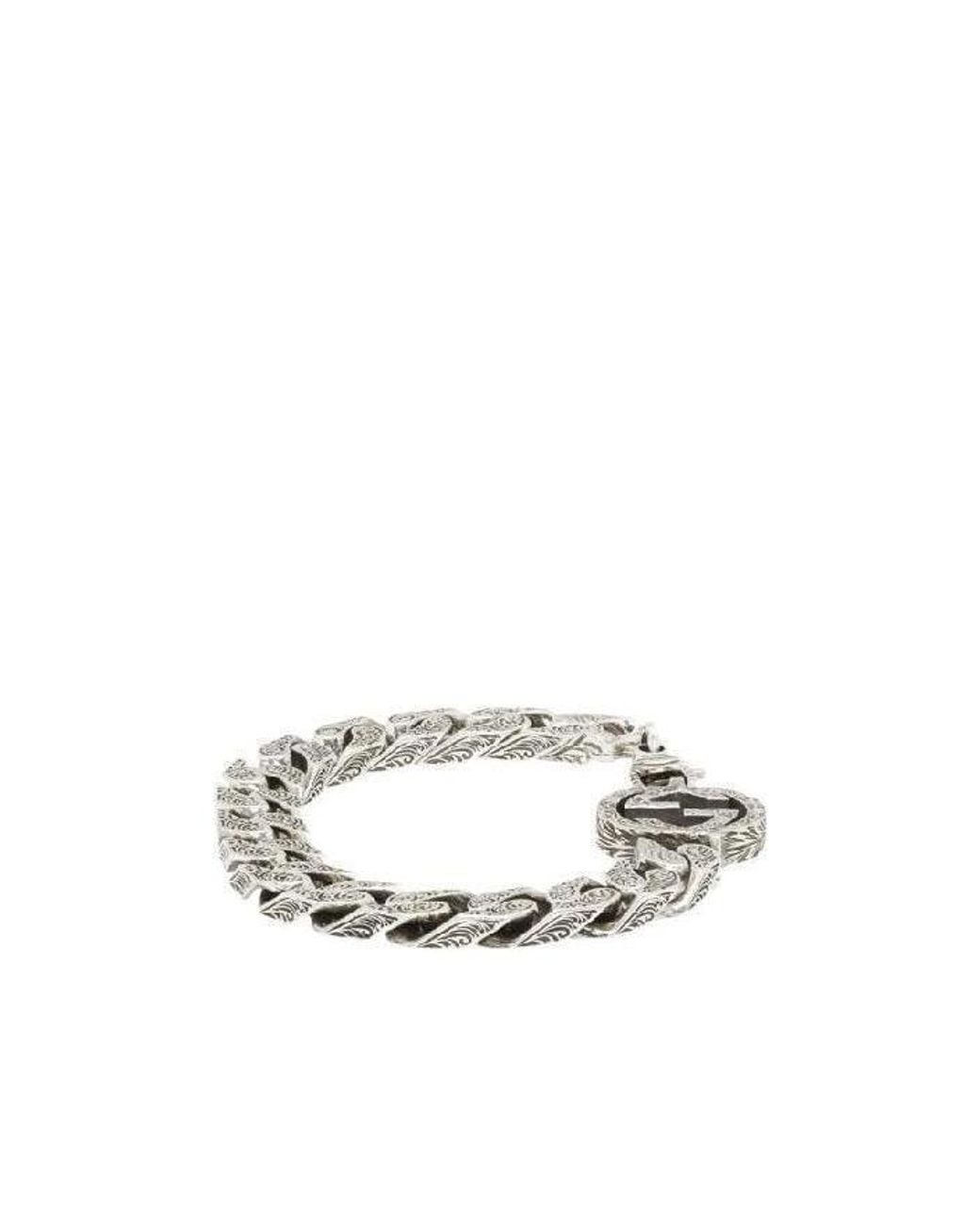 Gucci White Interlocking Chain Bracelet