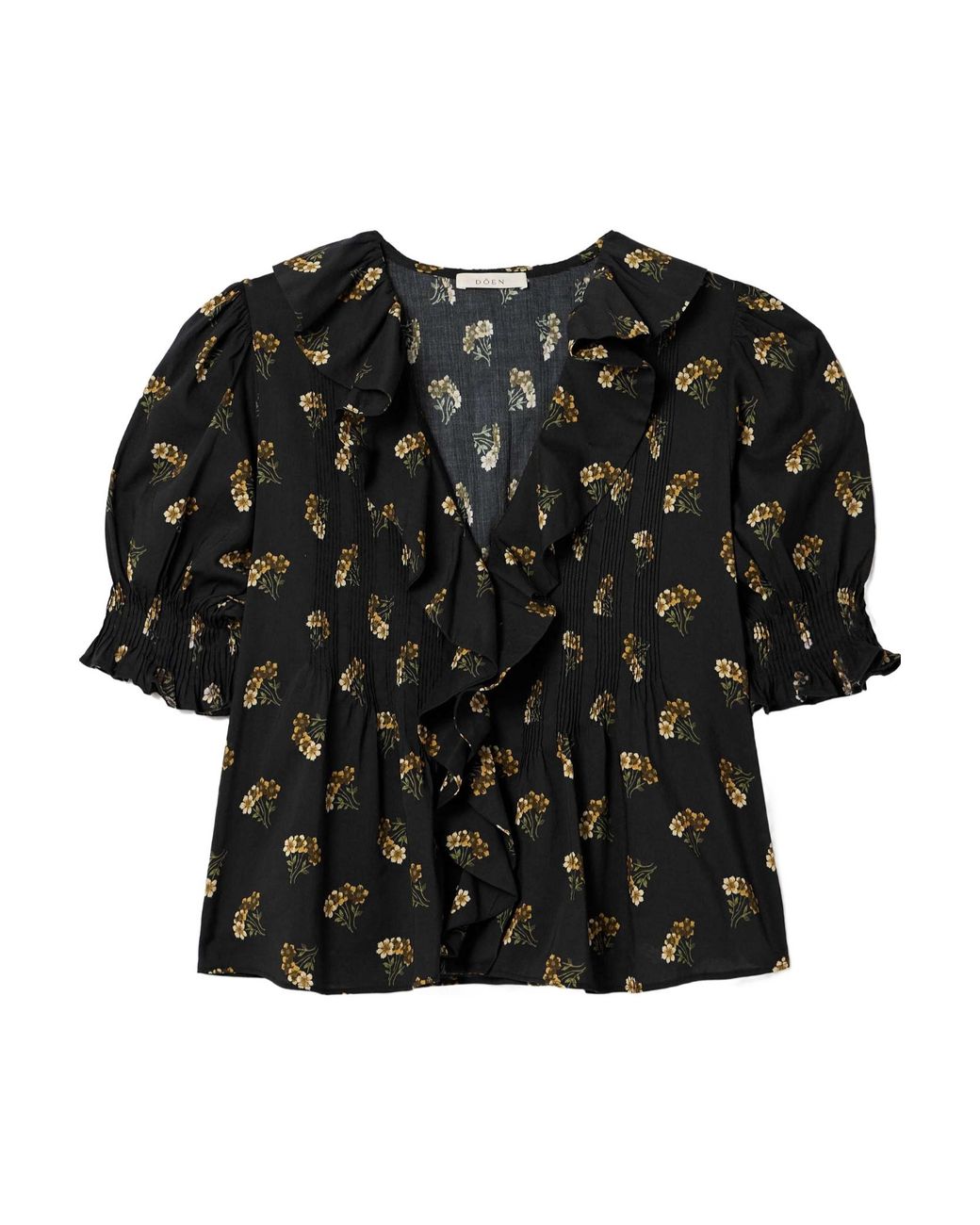Doen Black Ruffled Top
