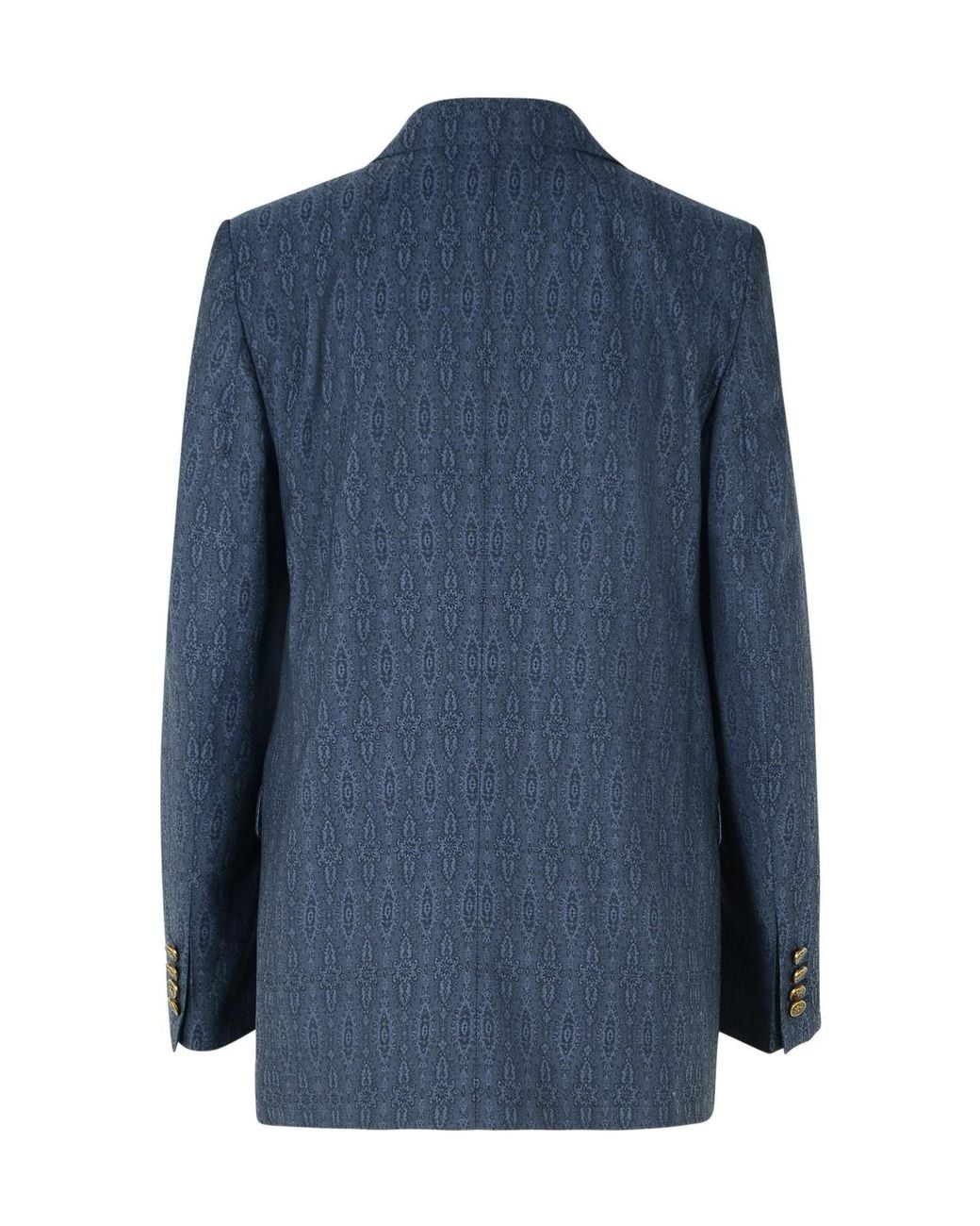 Etro Blue Paisley Printed Blazer