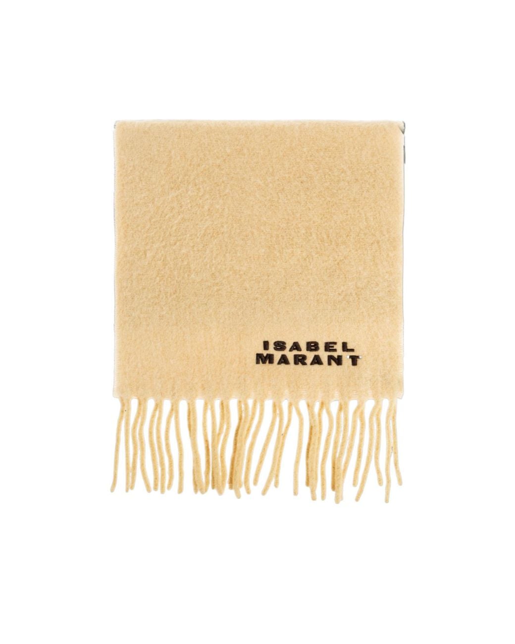 Isabel Marant White Firny Logo Fringe Scarf