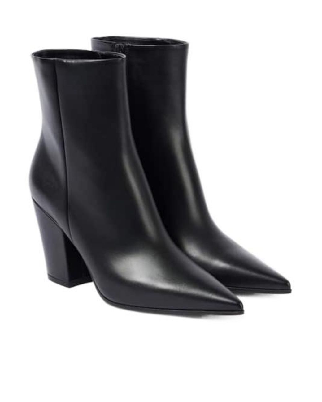 Gianvito Rossi Black Pointed Toe Zipper Leather Boots