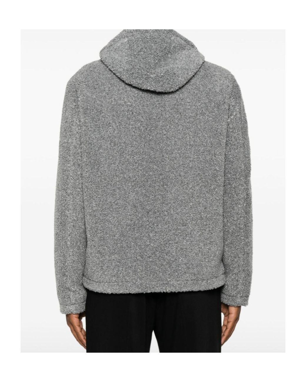 Herno Gray Teddy Zip-Up Hooded Jacket for men