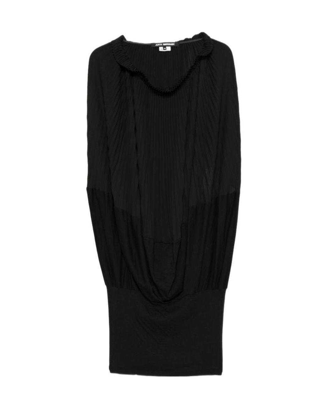 Junya Watanabe Black Pleated Ruffled-Trim Top