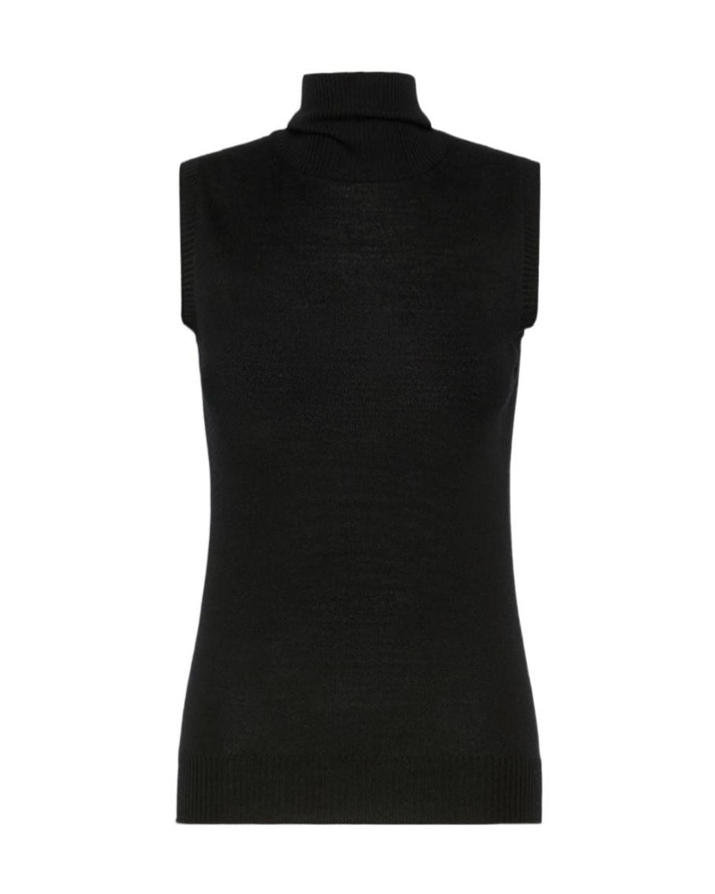 Sportmax Black Eschimo Turtleneck Sleevesless Jumper