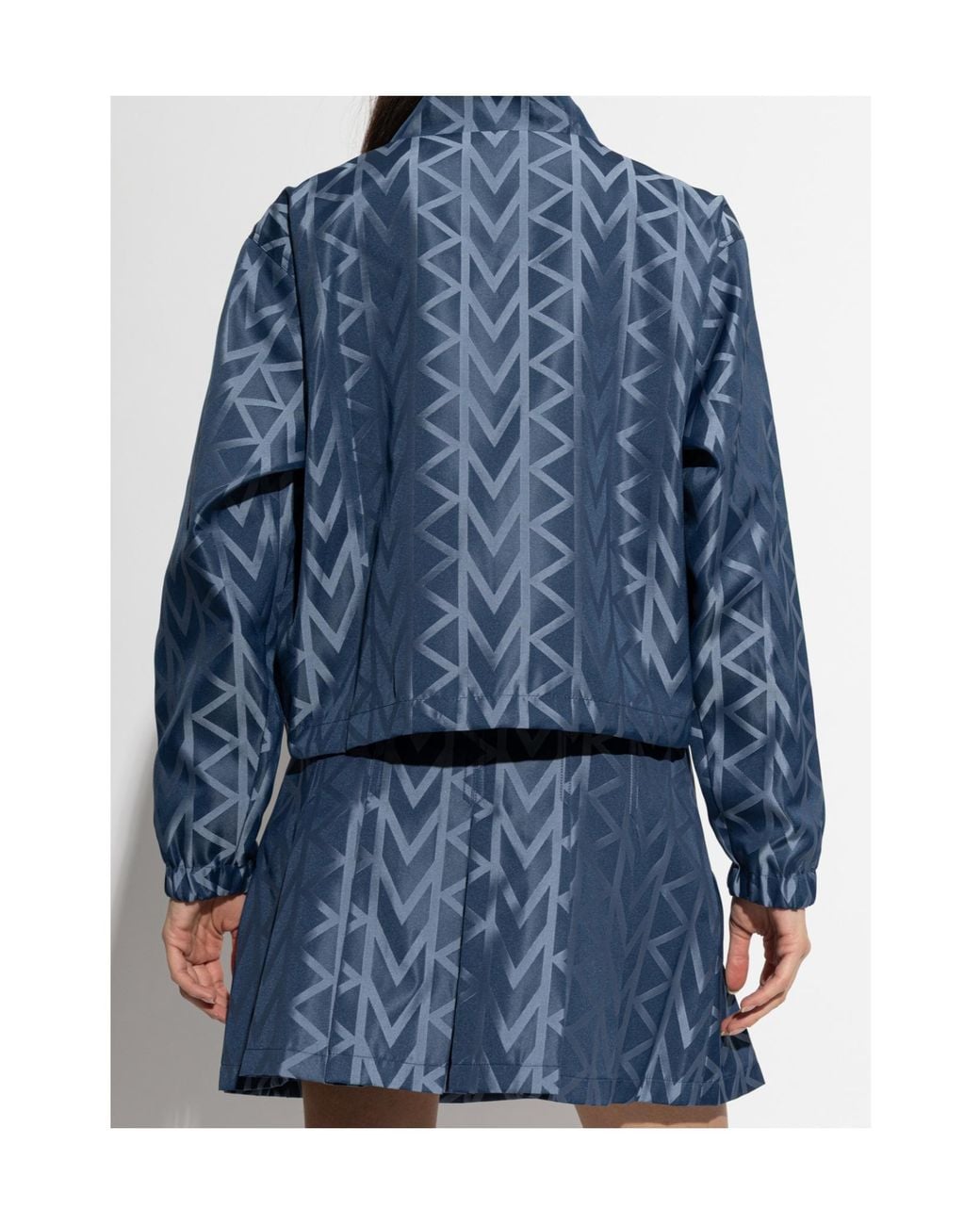 MICHAEL Michael Kors Blue Geometric-Pattern Zip Jacket