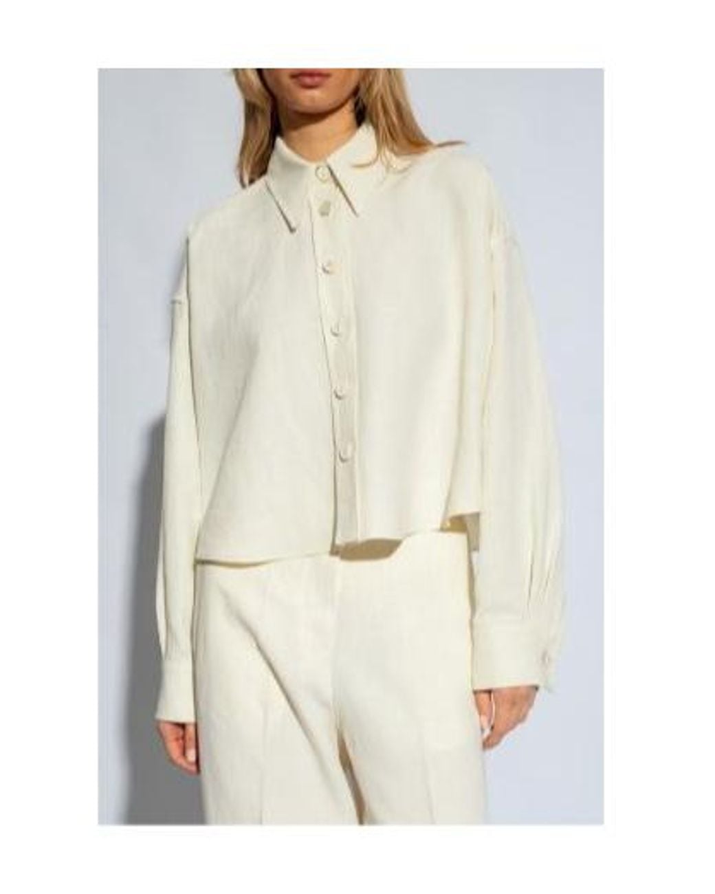 Fabiana Filippi Natural Drop-Shoulder Buttoned Shirt