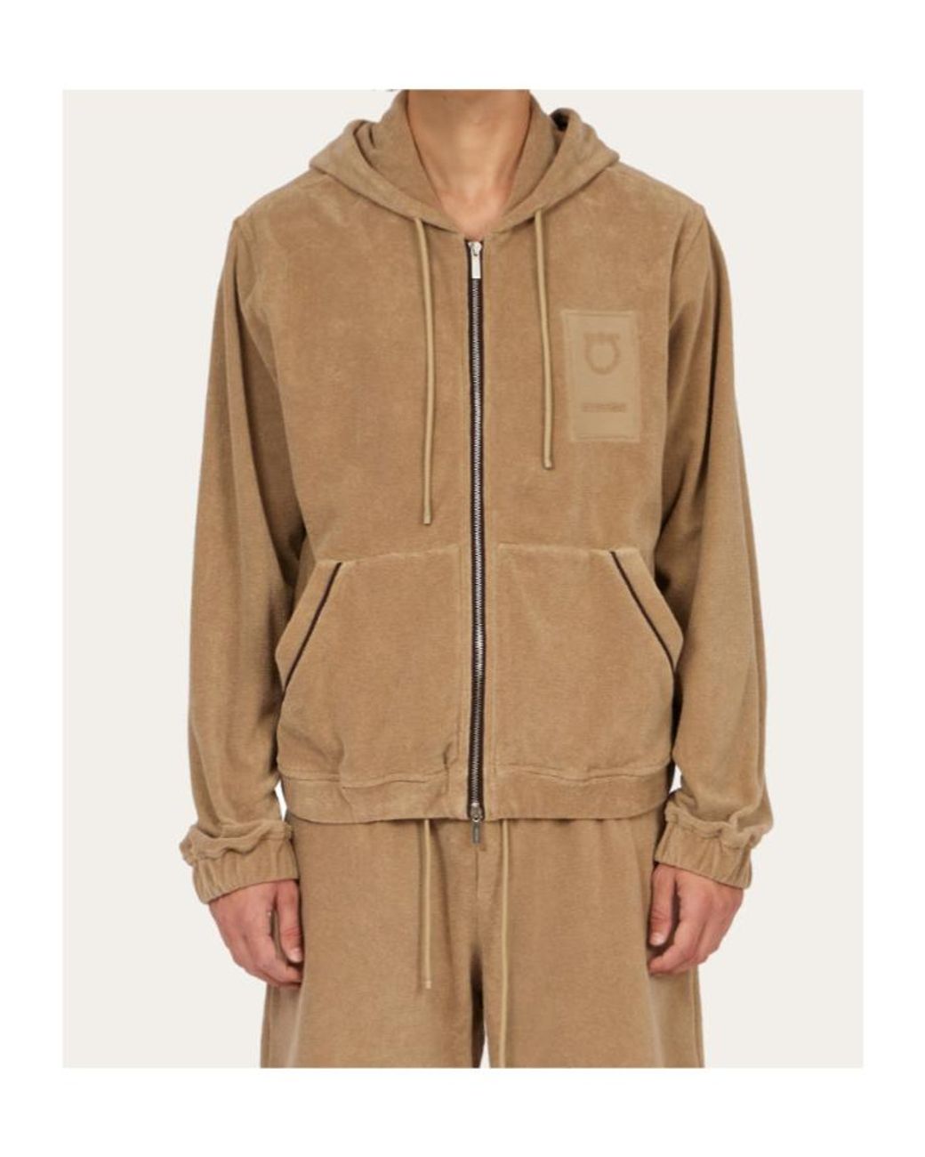 Ferragamo Brown Ferragamo Monogram Hoodie for men