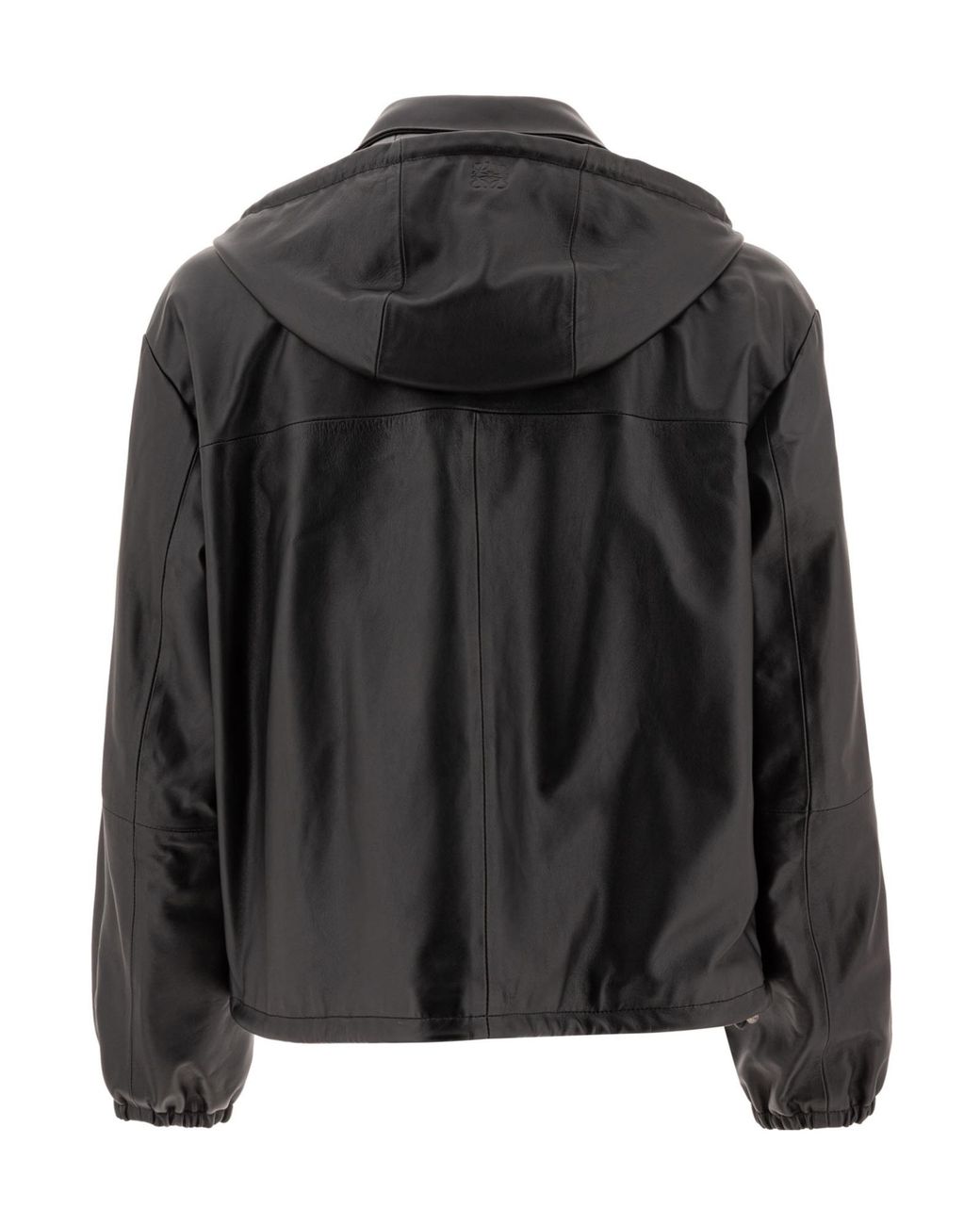 Loewe Black Long-Sleeved Leather Jacket for men