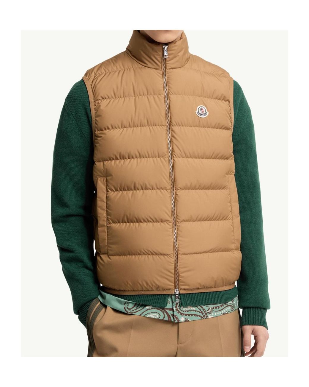 Moncler Natural Contrin Zip-Up Padded Vest for men