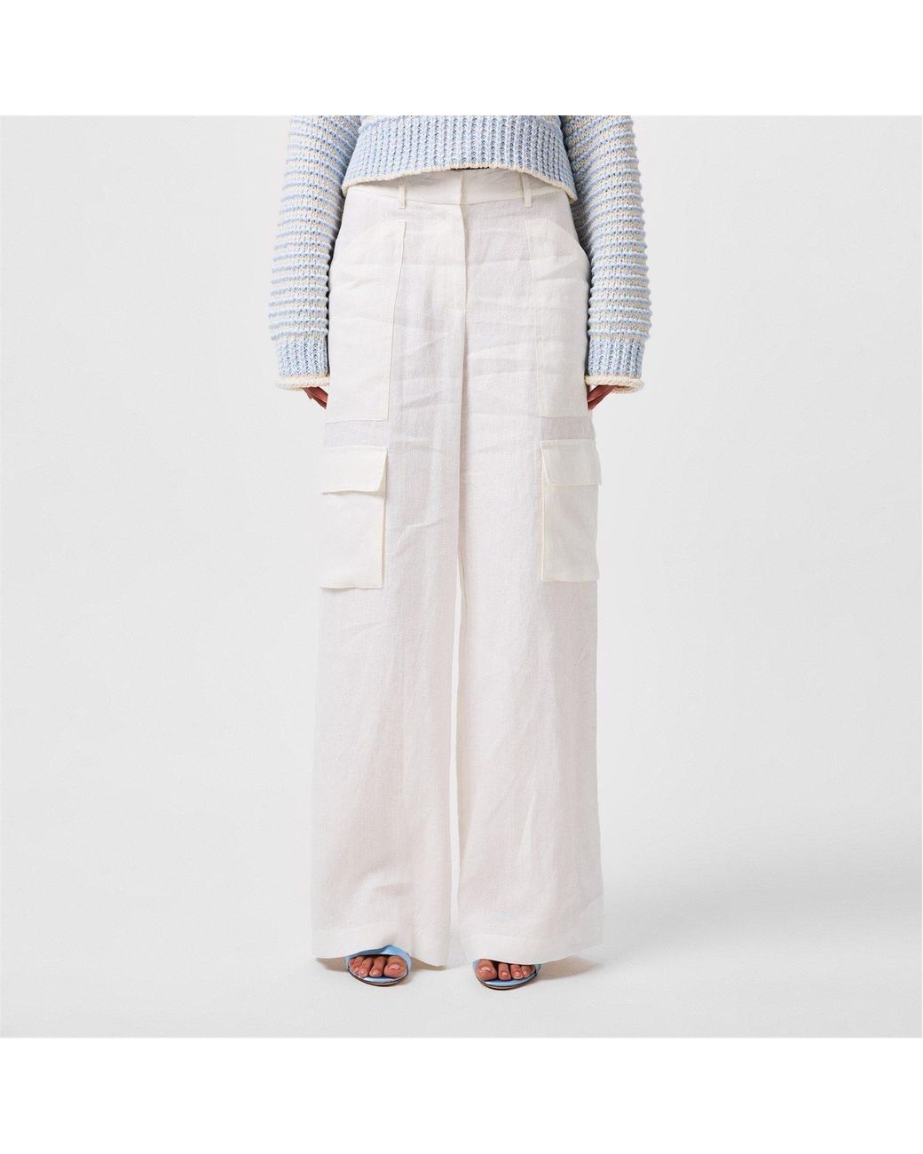 LoveShackFancy White Work Casual Pants