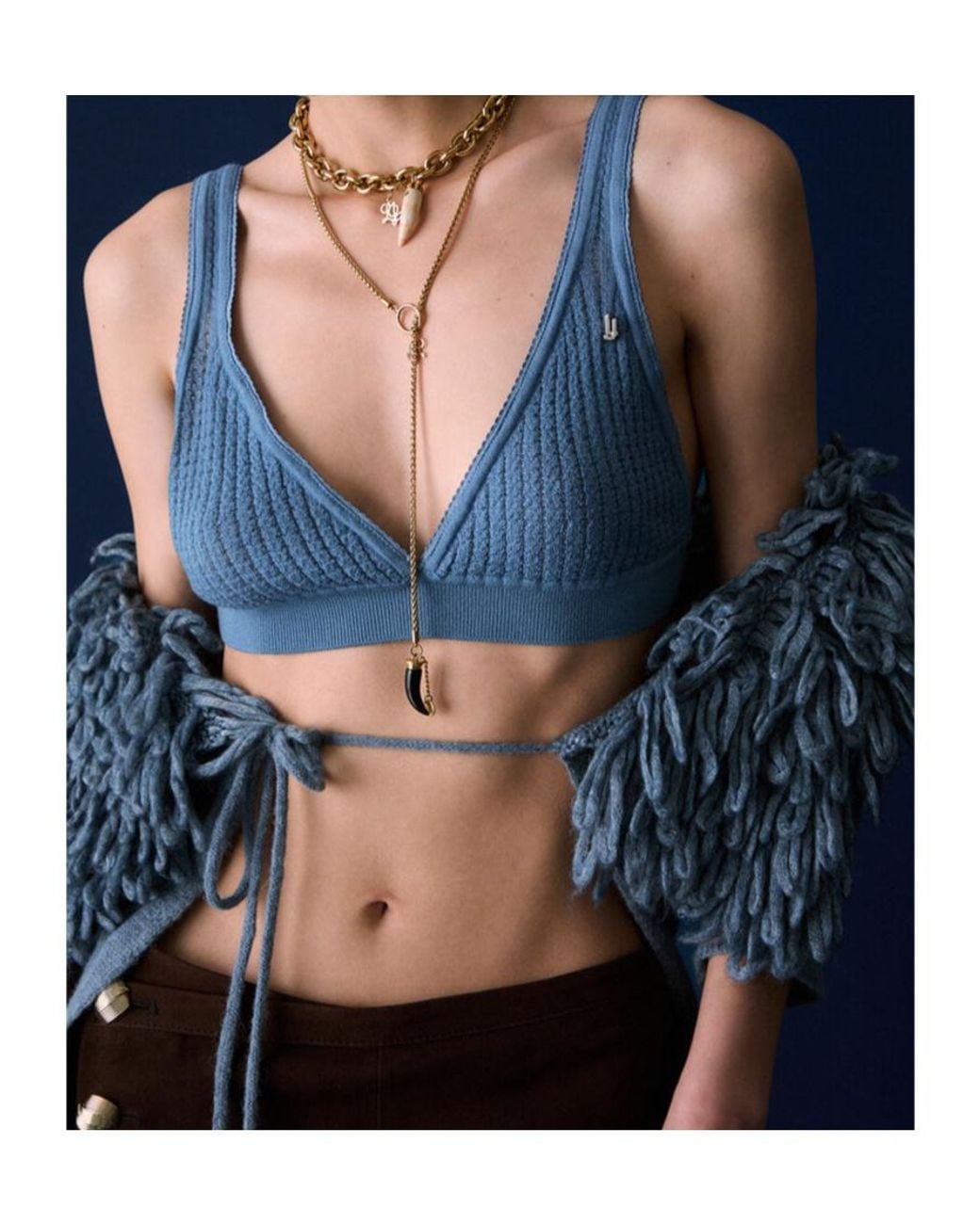 Liu Jo Blue Tie-Waist Knit Cardigan