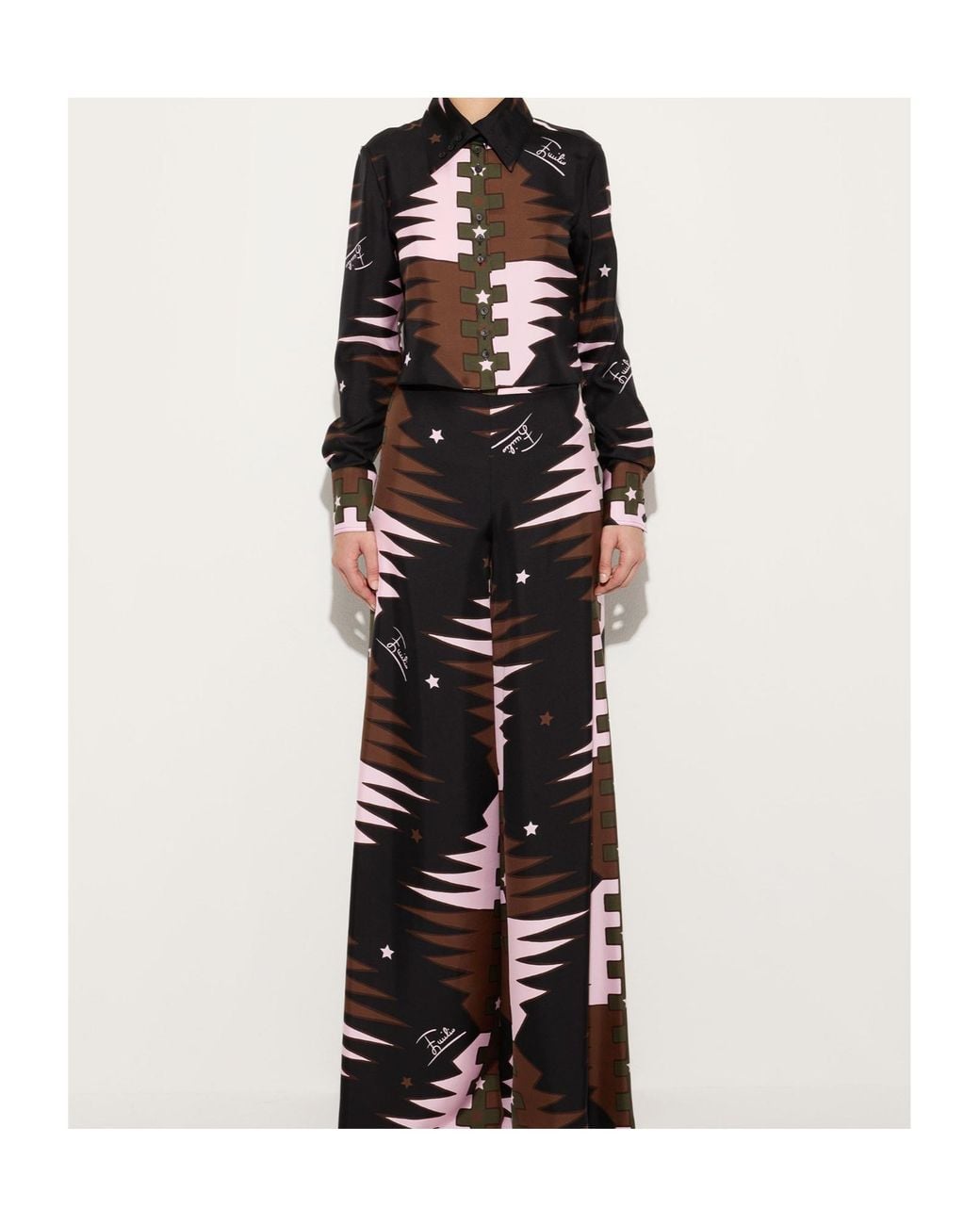 Emilio Pucci Black Pucci Printed Cropped Shirt