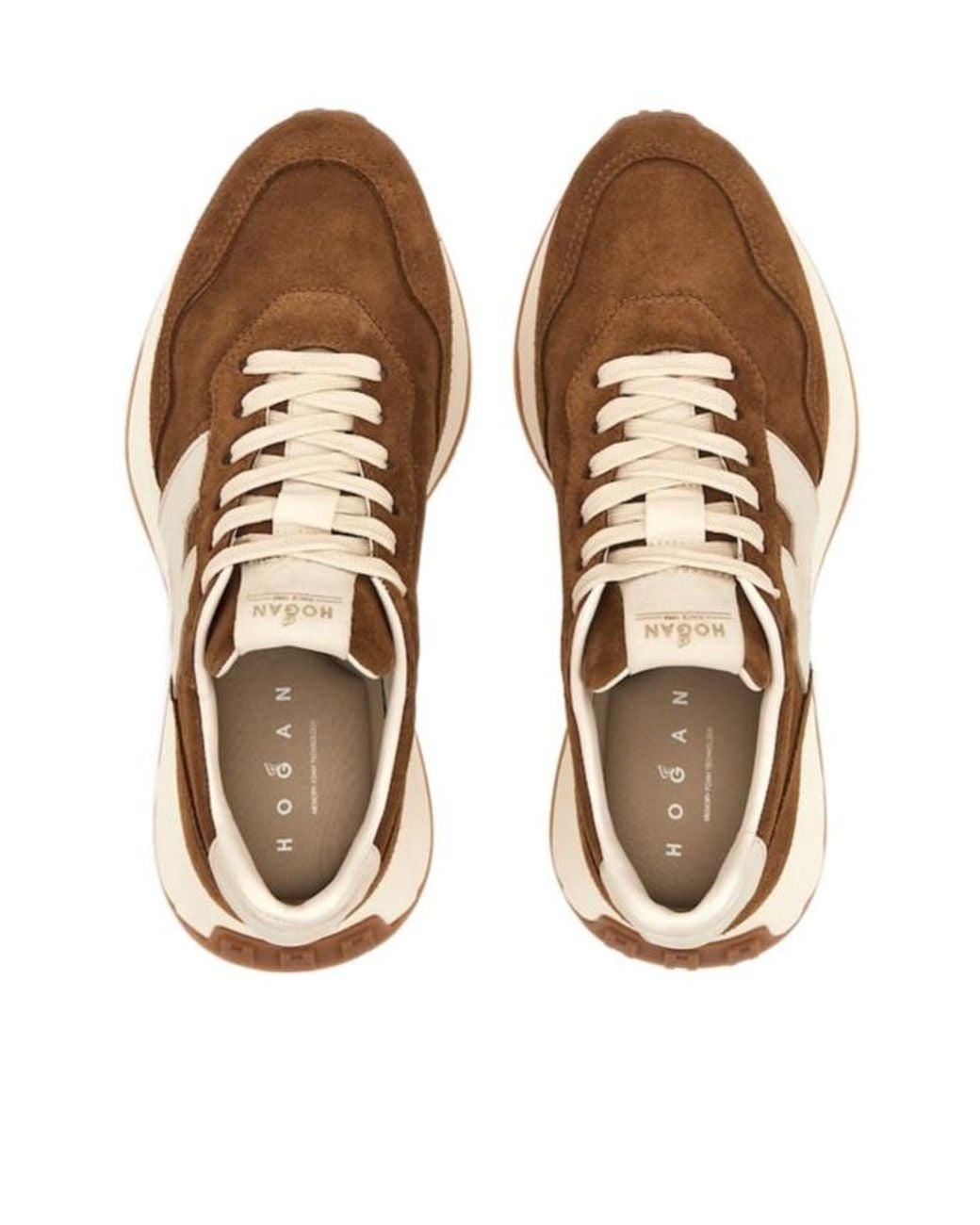 Hogan Brown H641 Lace-Up Sneakers