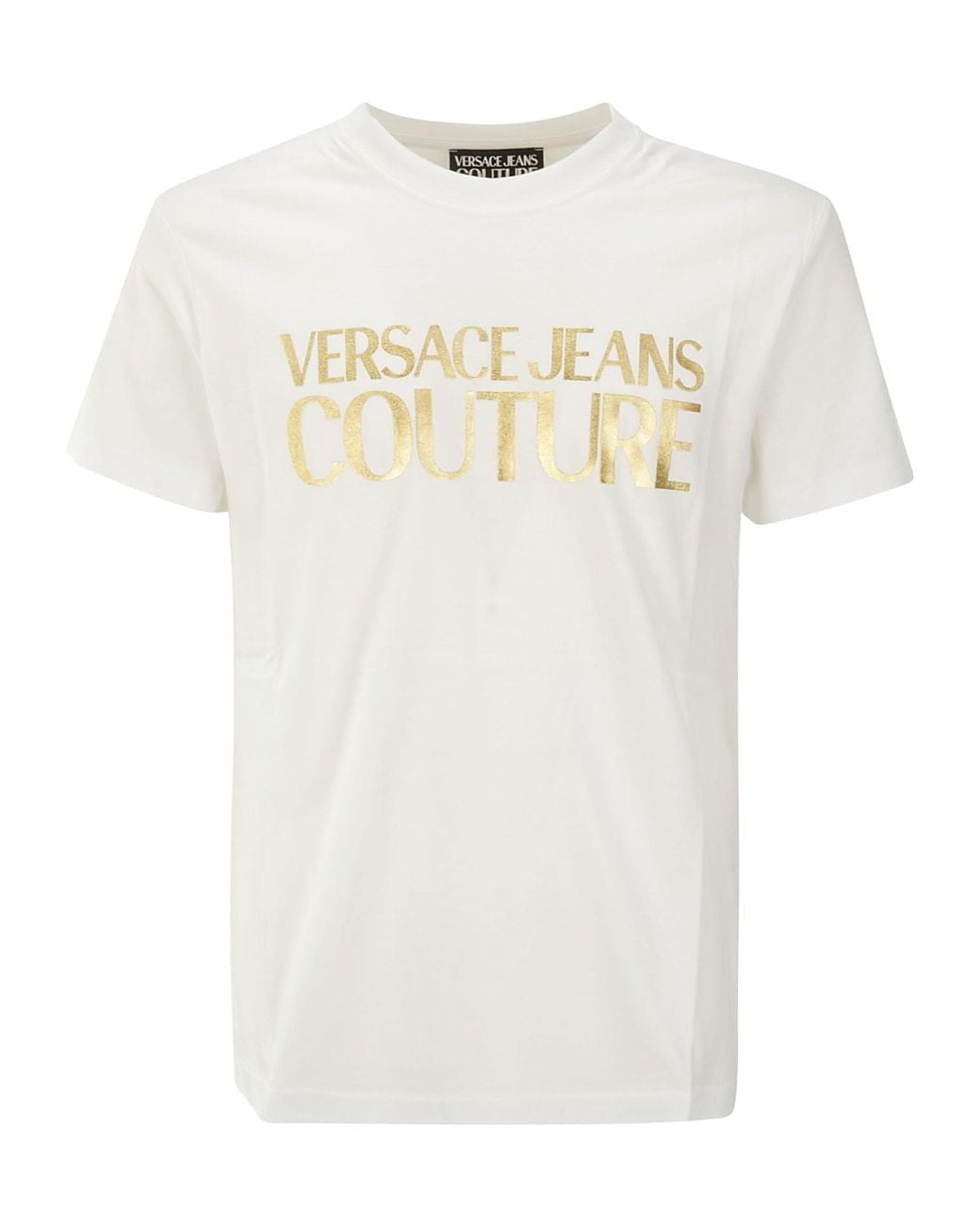 Versace Jeans White Couture Logo-Printed Crewneck T-Shirt for men
