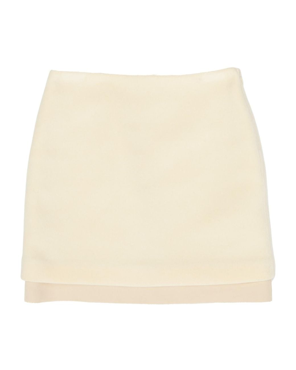 Jil Sander Natural Layered High Waist Mini Skirt
