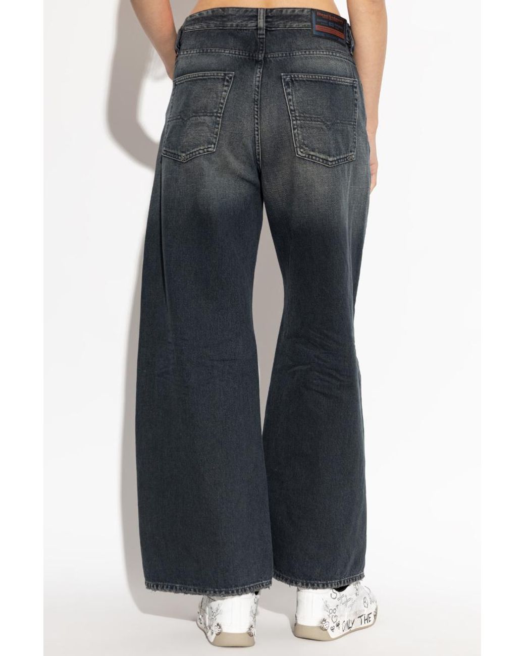 DIESEL Gray 1996 D-Sire Wide-Leg Distressed Jeans