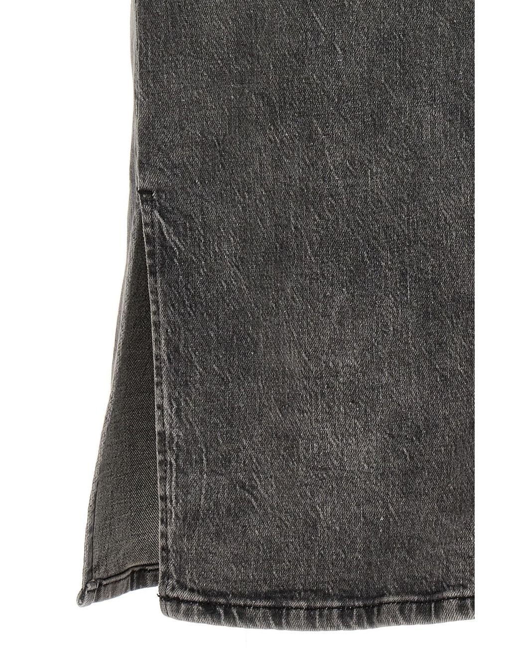 Moschino Gray Jeans Side Slit Denim Skirt