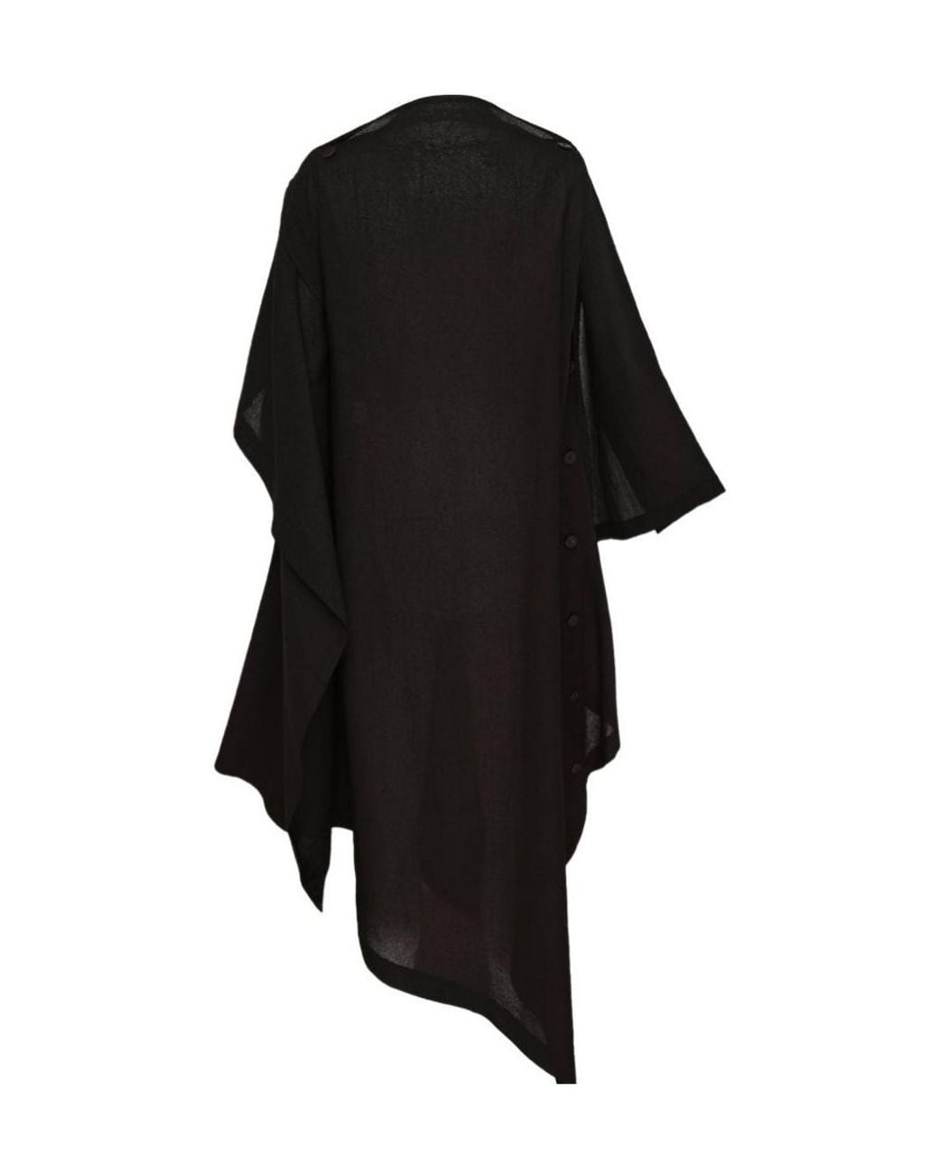 Issey Miyake Black Asymmetric Draped Dress