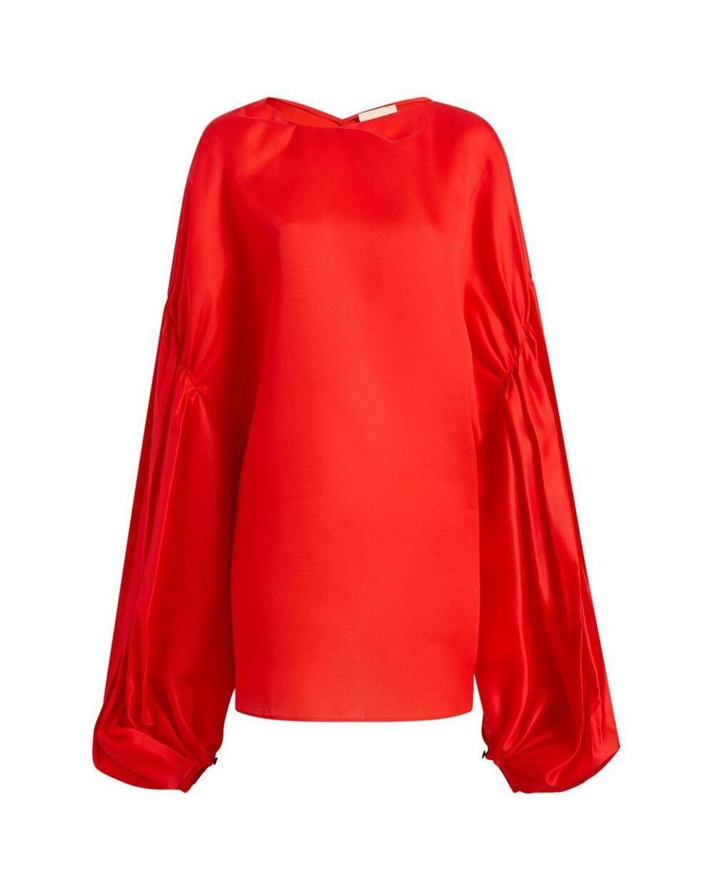 Khaite Red The Quico Puff-Sleeved Blouse