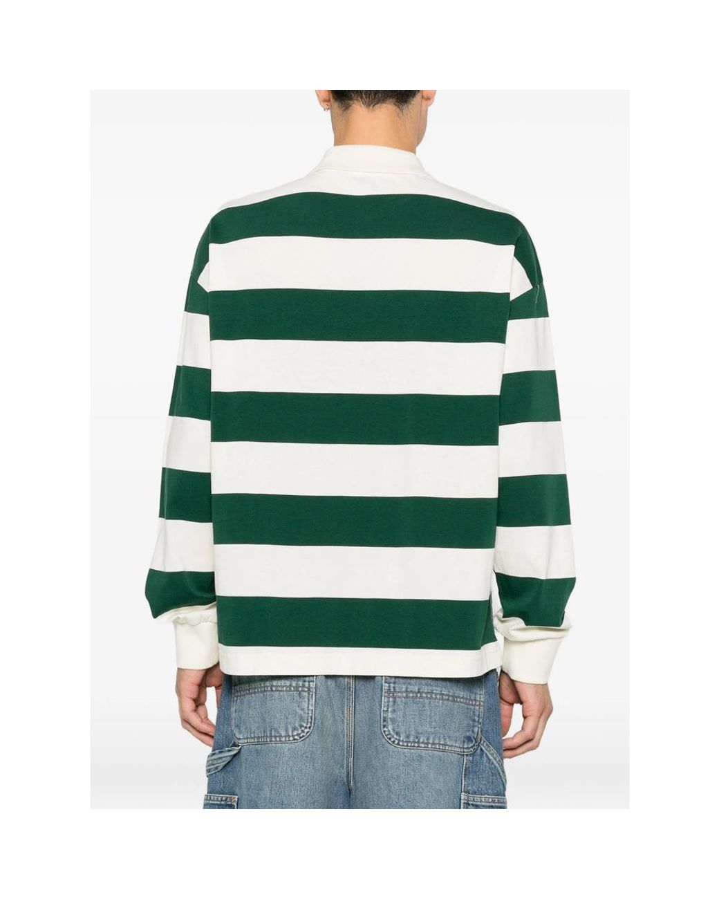 Carne Bollente Green Striped Polo Shirt for men