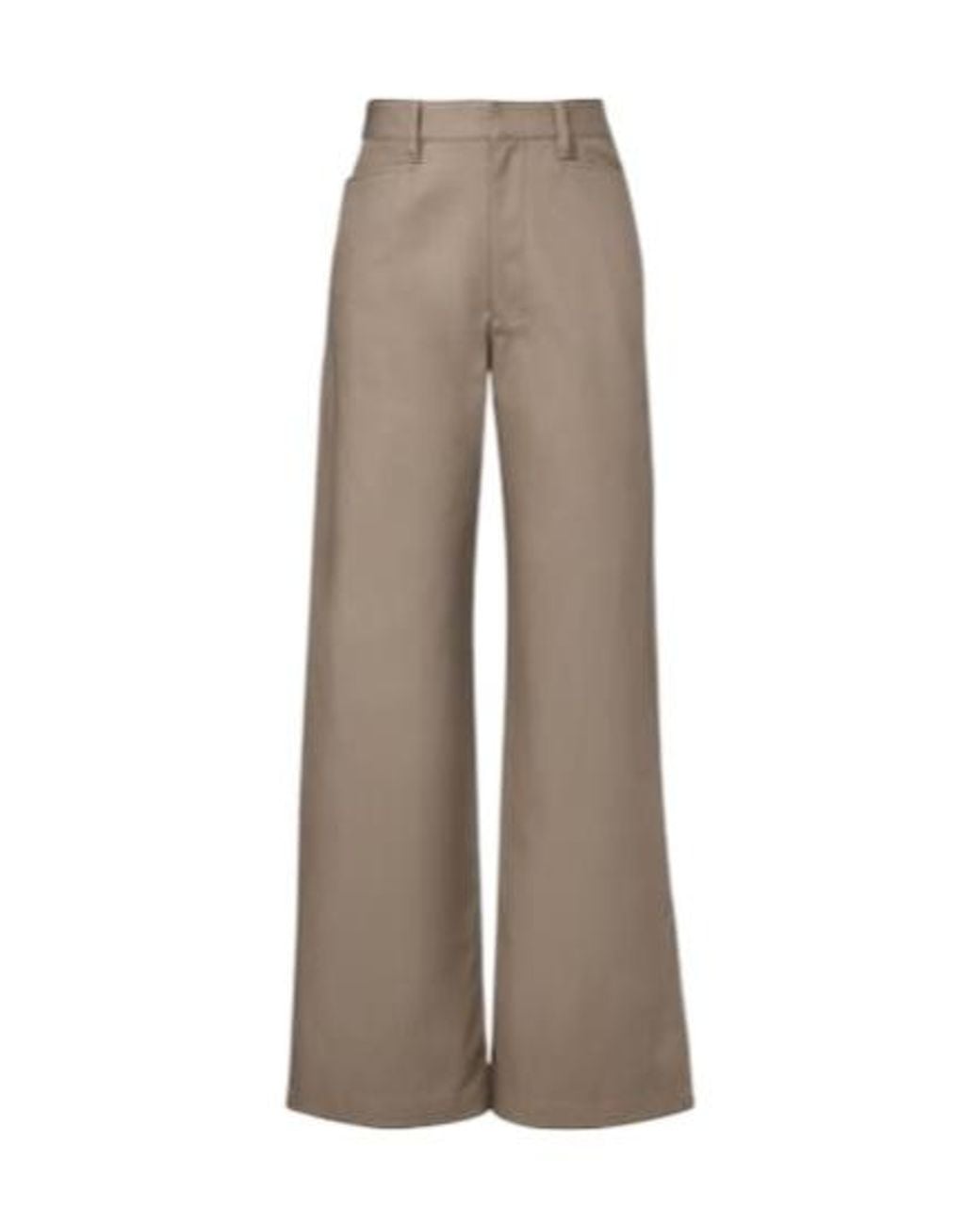 Lemaire Gray Cotton Twill Wide-Leg Pants