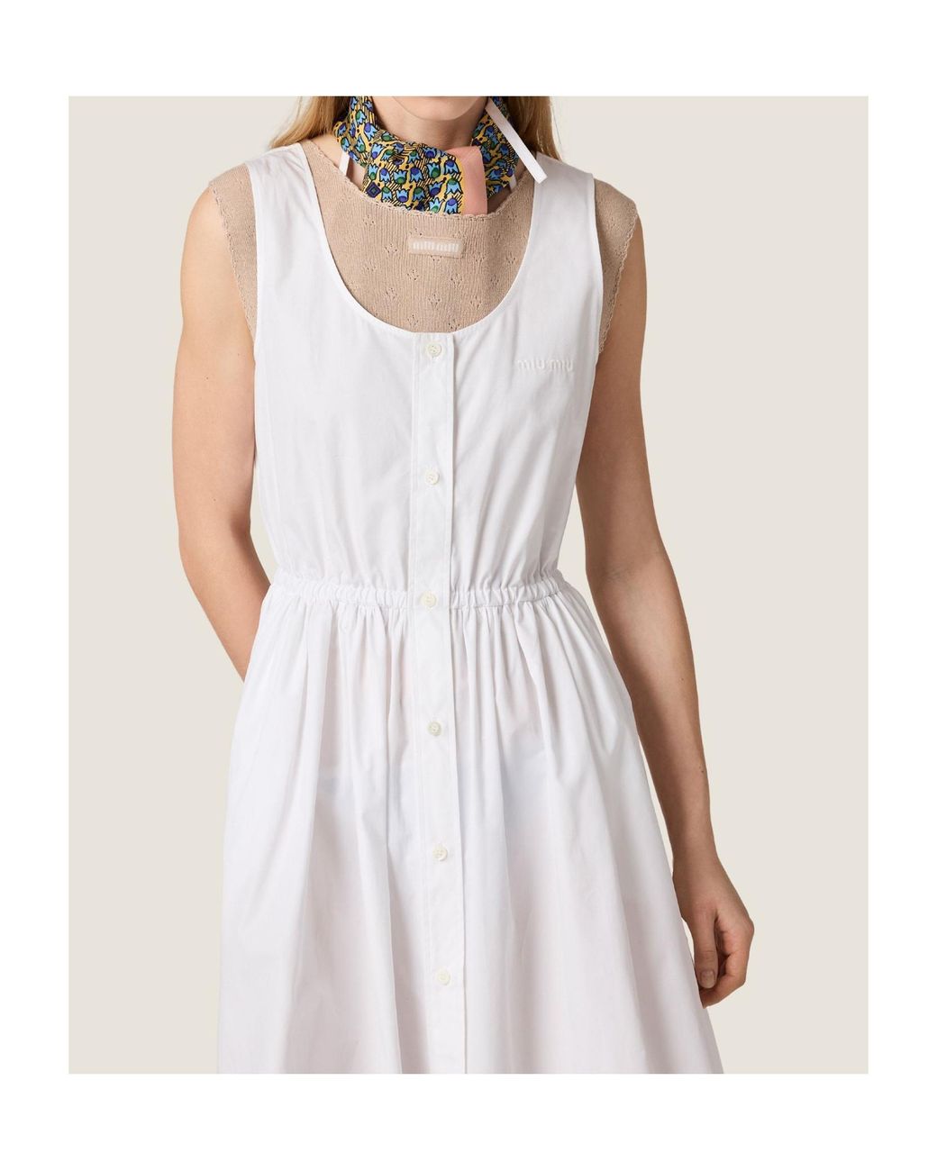 Miu Miu White Poplin Dress