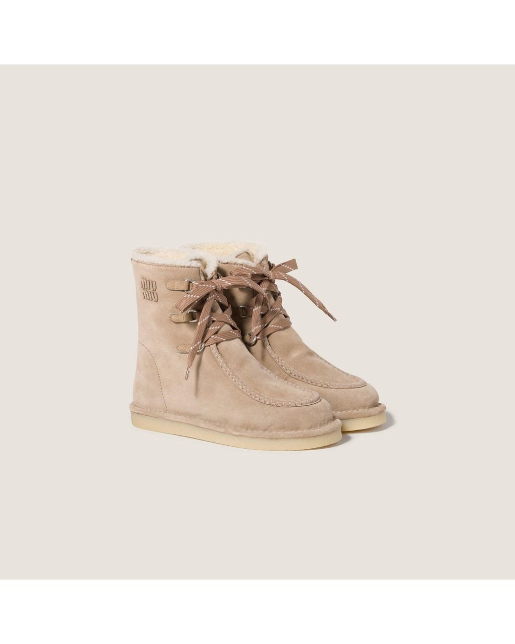 Miu Miu Natural Suede Booties