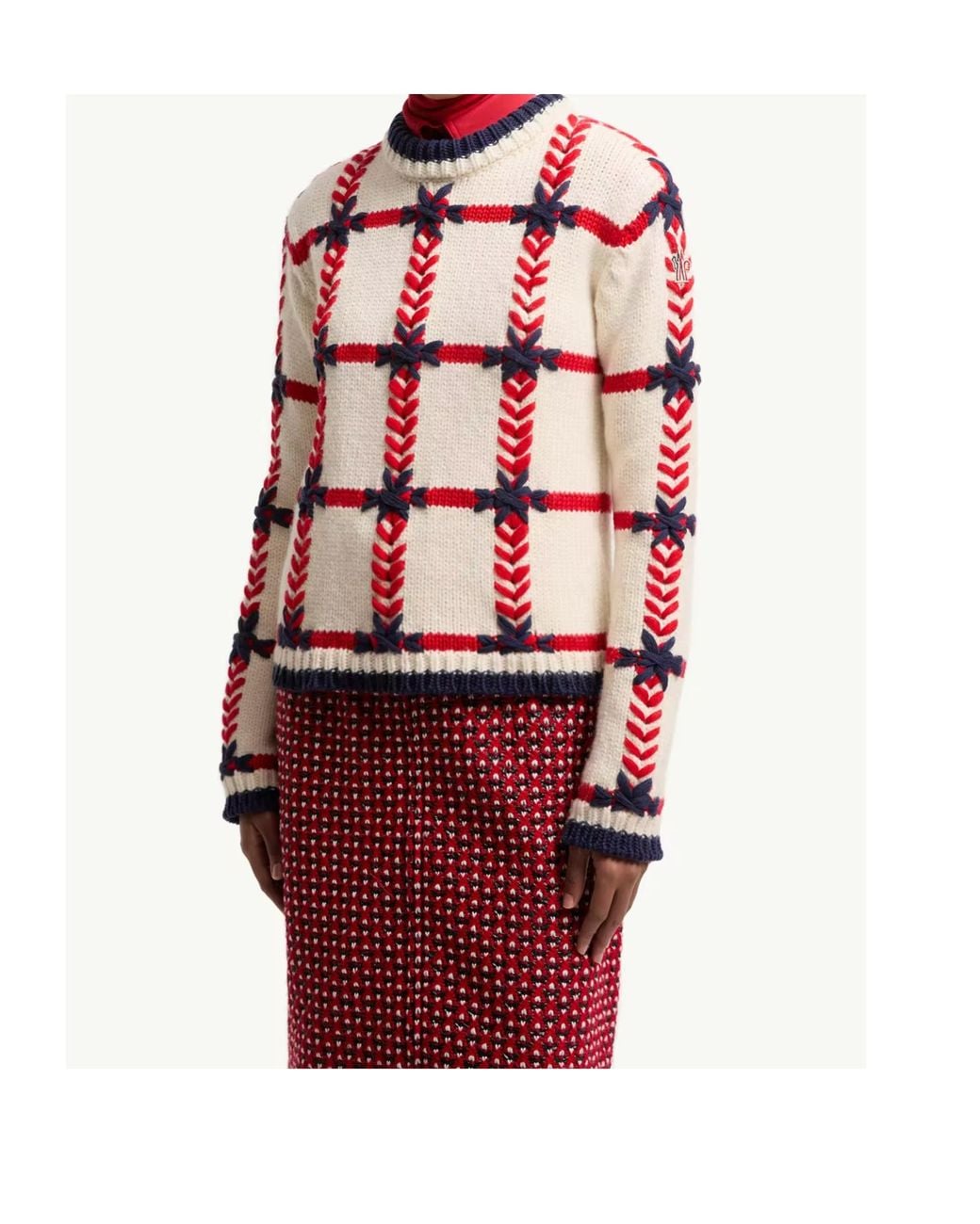 Moncler Embroidered Polo Neck Wool Blend Jumper