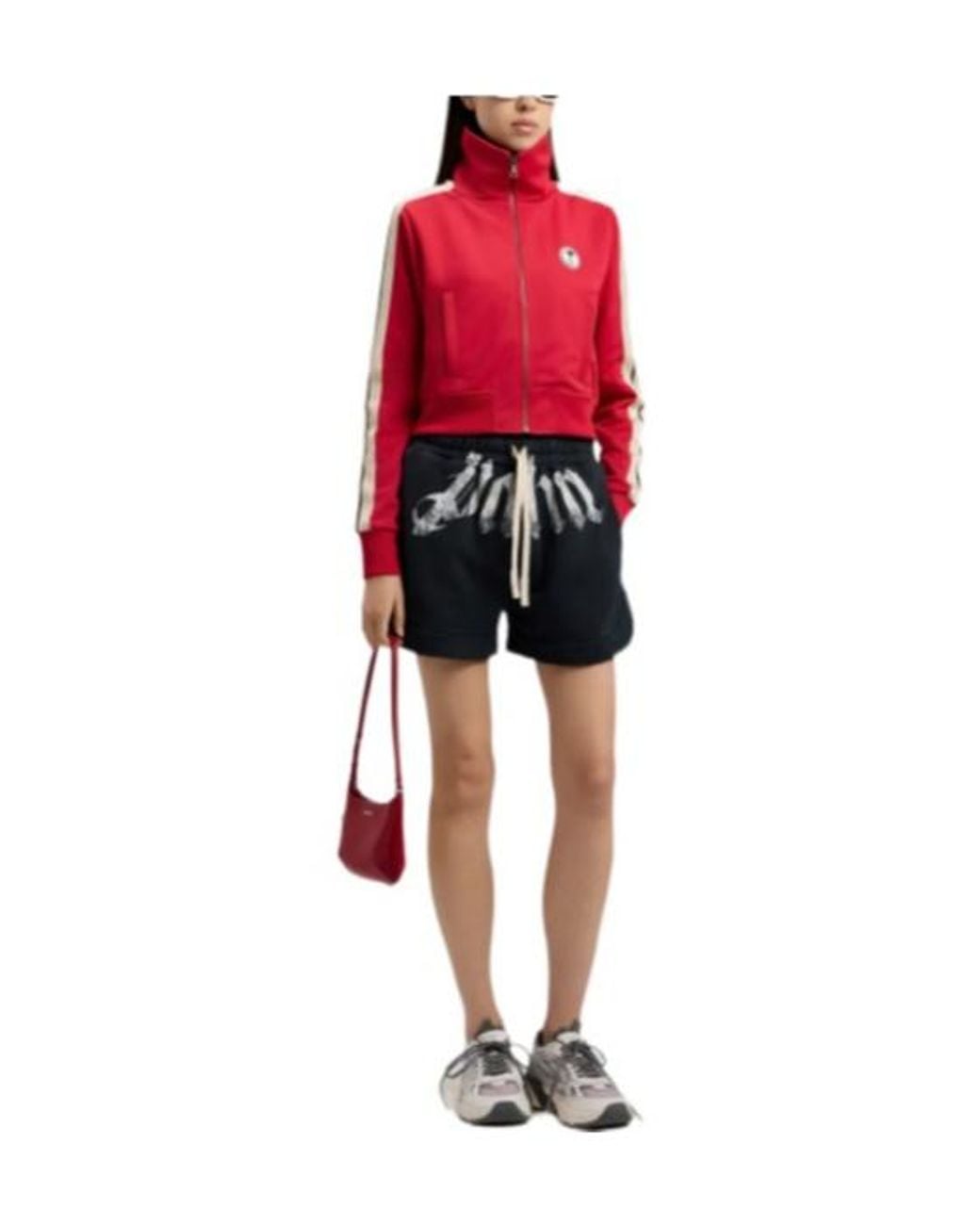 Palm Angels Black Big Waist Logo Sweatshorts