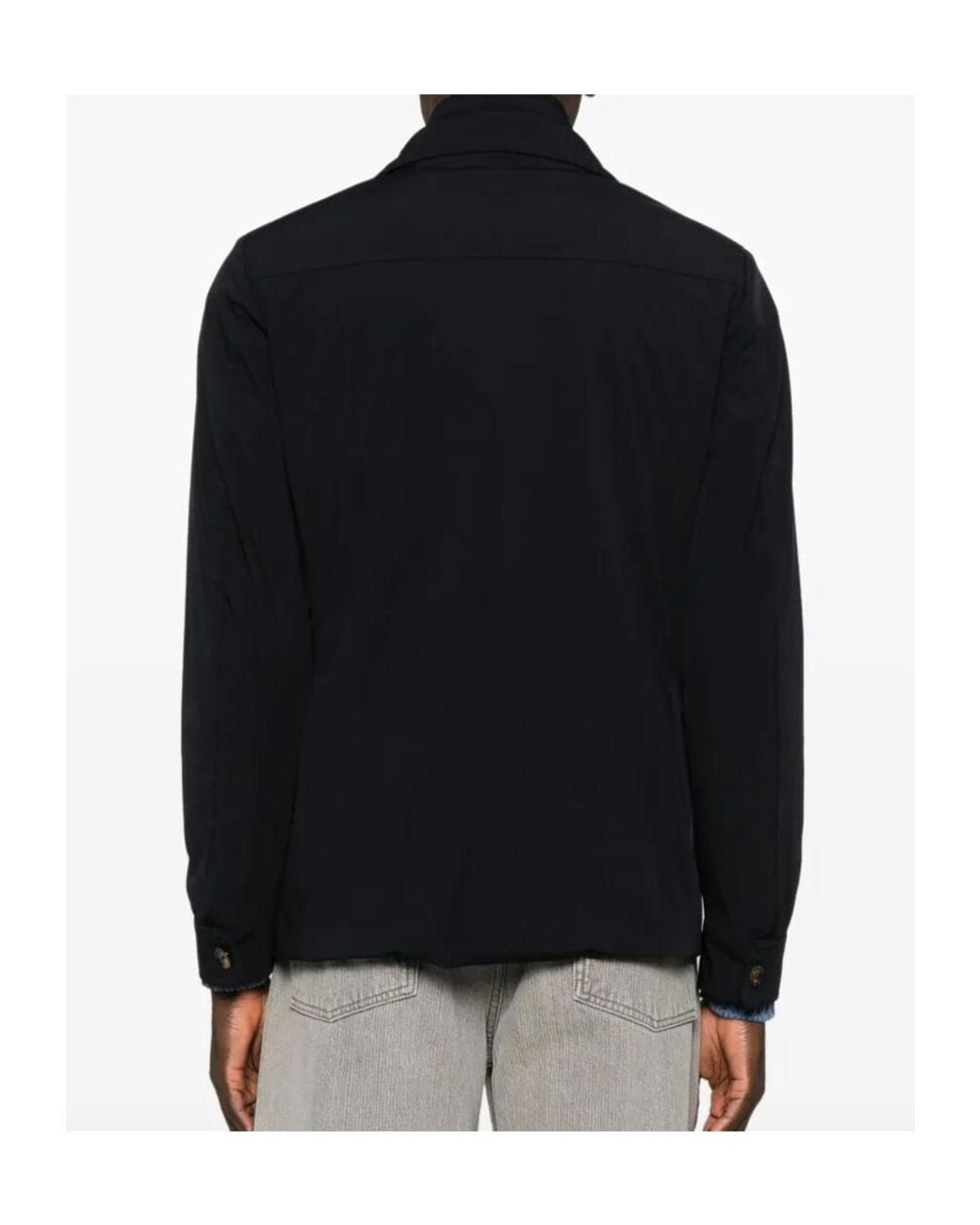 Moorer Black Volmer Double-Breasted Peacoat for men