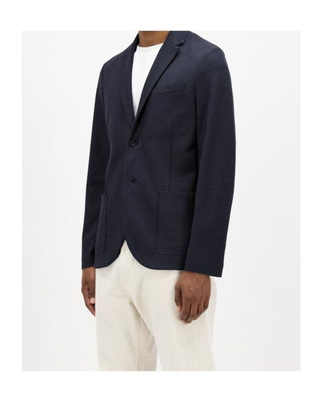 Harris Wharf London Blue Textured Two-Button Blazer for men