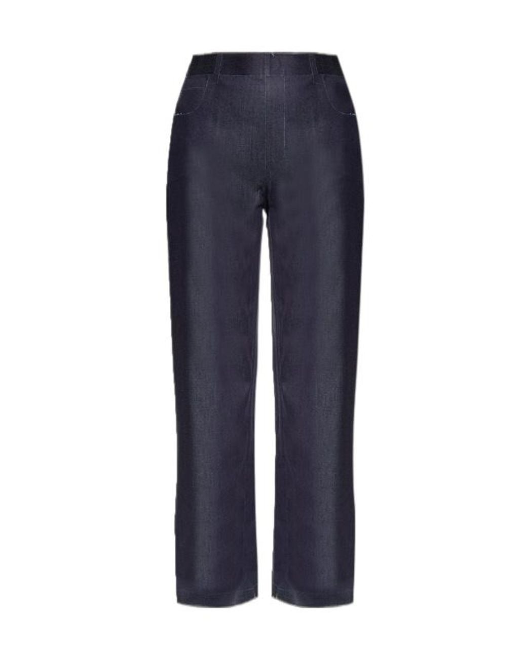 Marni Blue Stretched Denim Trompe L'Oeil Trousers