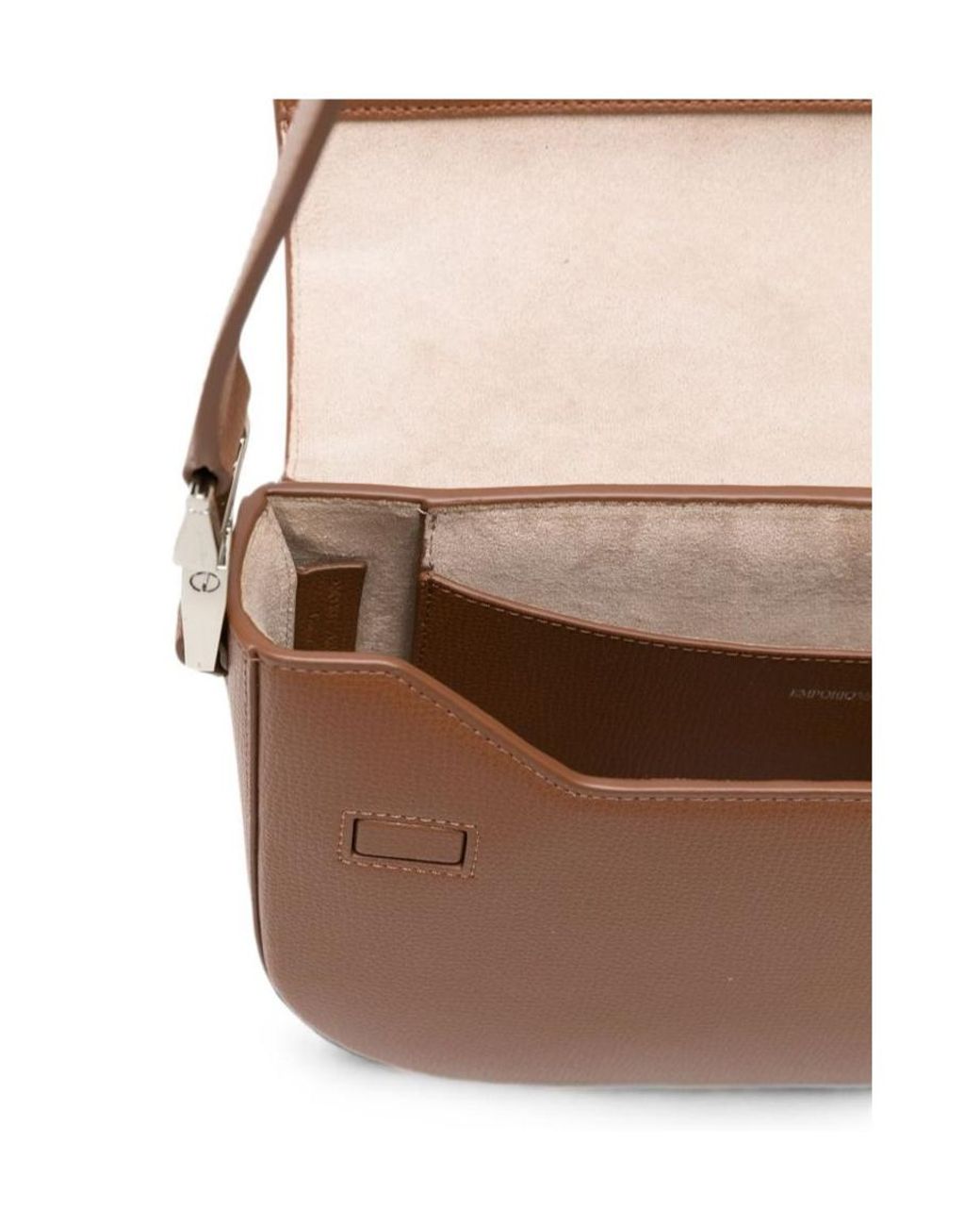 Emporio Armani Brown 1981 Grainy Leather Shoulder Bag
