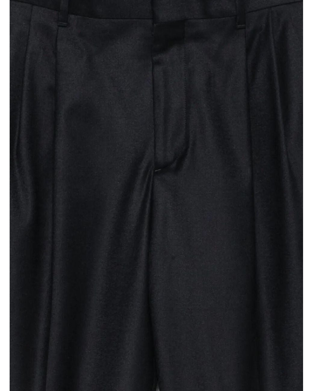 Lardini Black Pleated Wool Trousers for men