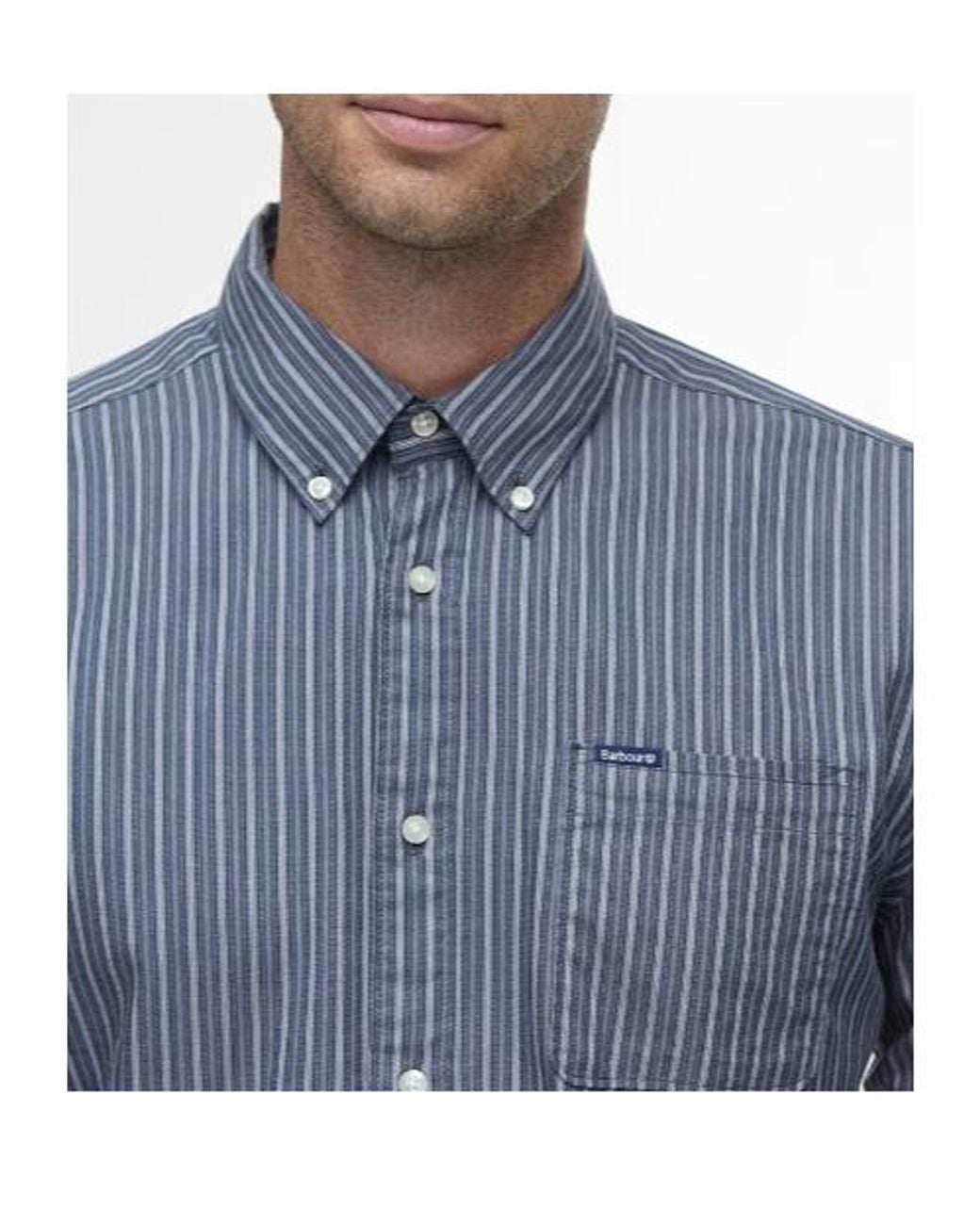 Barbour Blue Long Sleeve Shirt for men