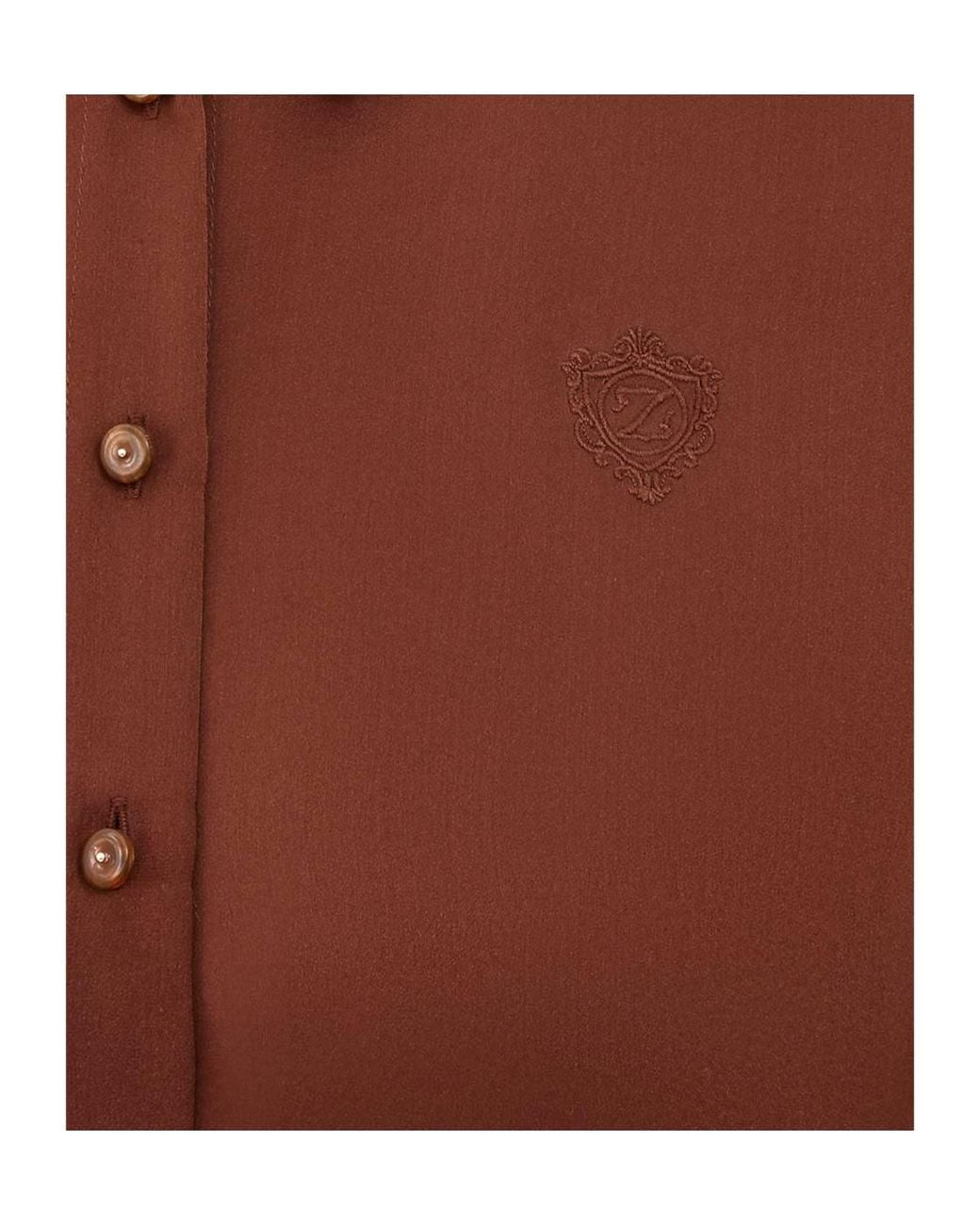 Zimmermann Brown Hypnotic Satin Shirt
