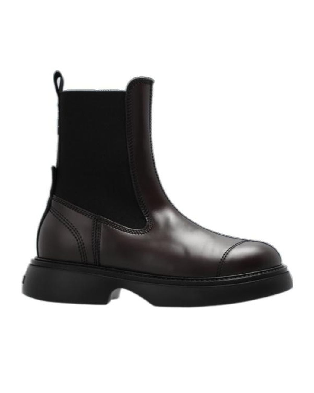 Ganni Black Round-Toe Ankle Boots