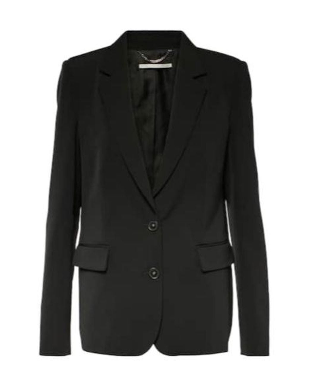 Stella McCartney Black Single-Breasted Wool Blend Blazer