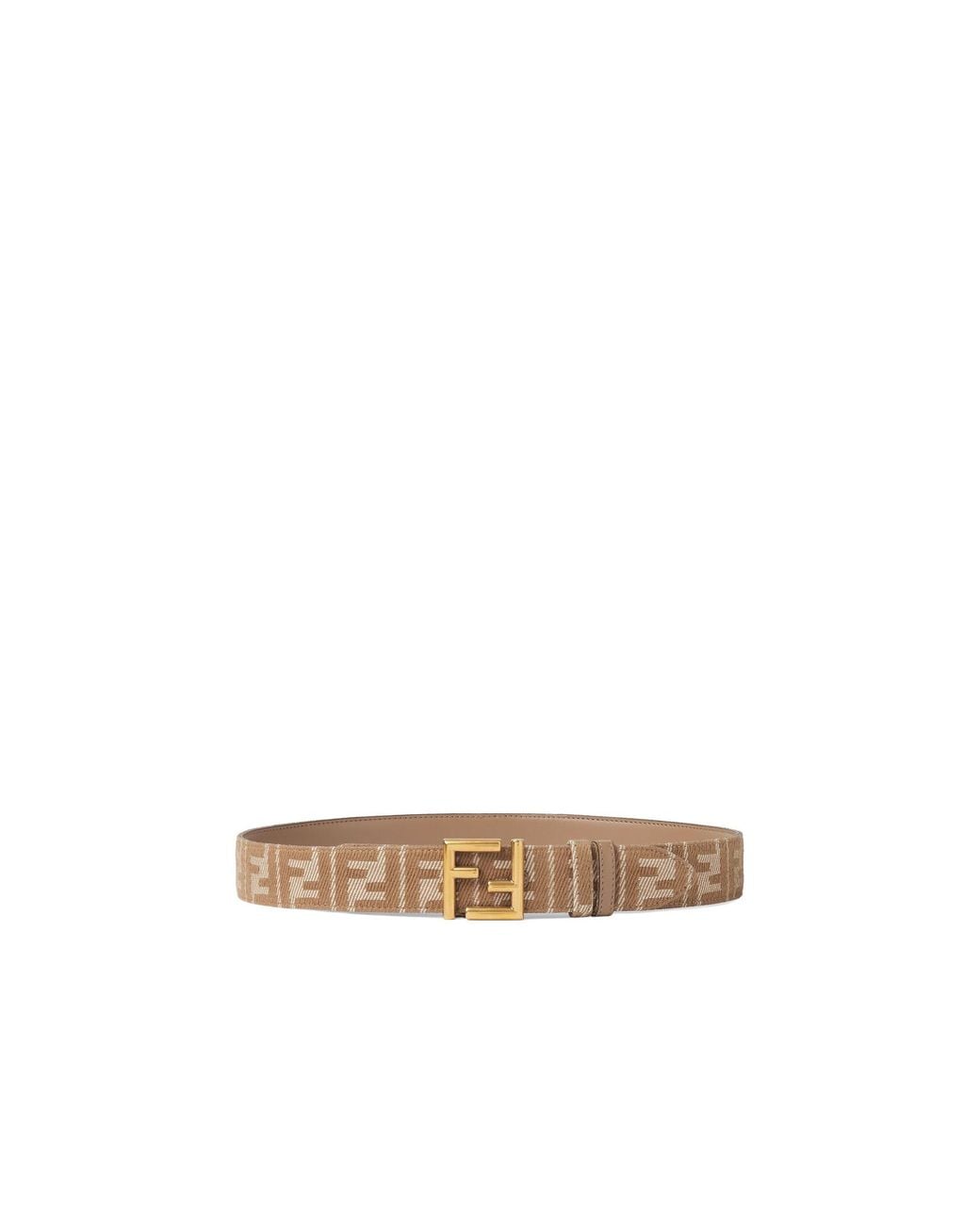 Fendi White Ff Jacquard Buckle Reversible Belt