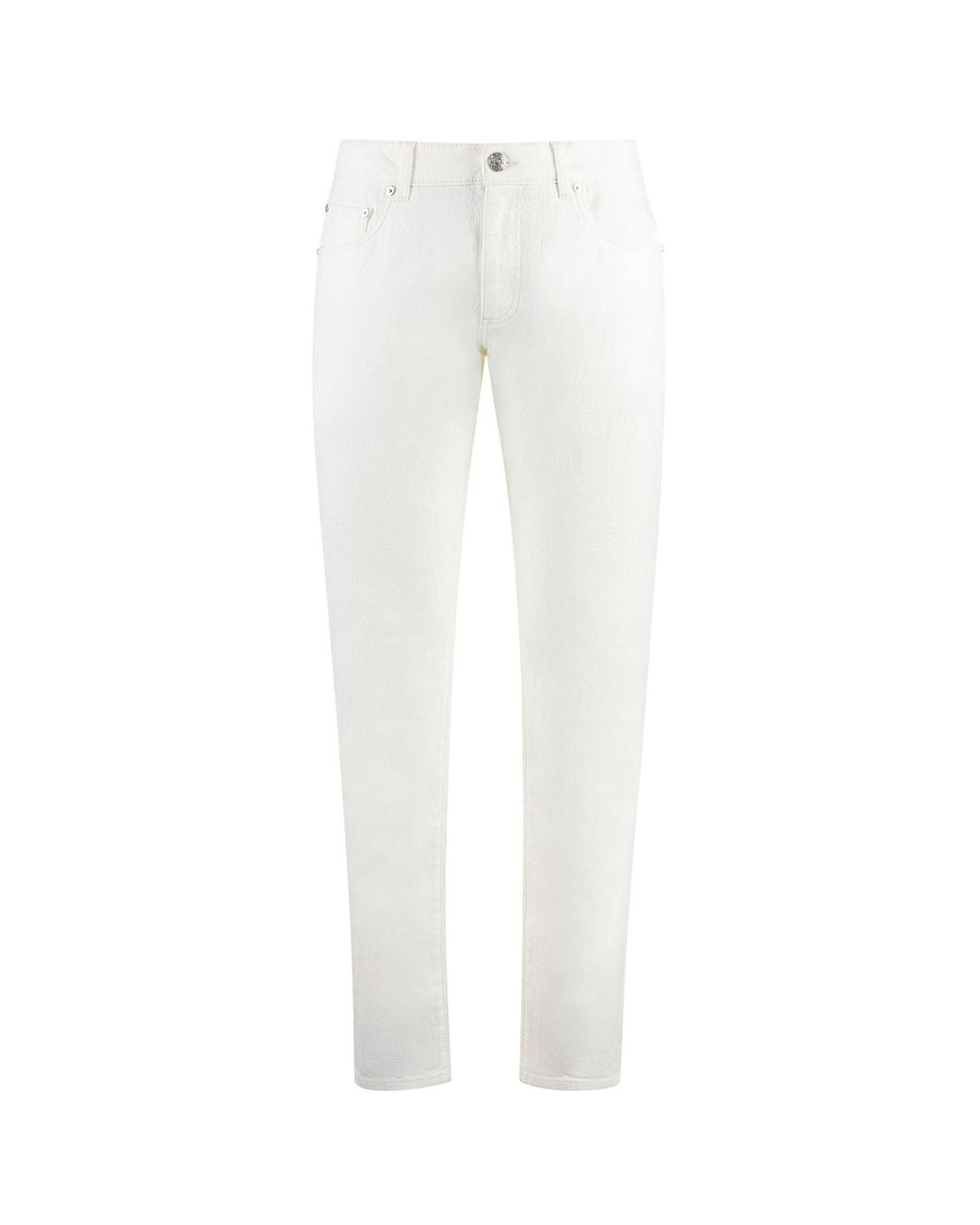 Etro White Logo Patch Straight Leg Jeans for men
