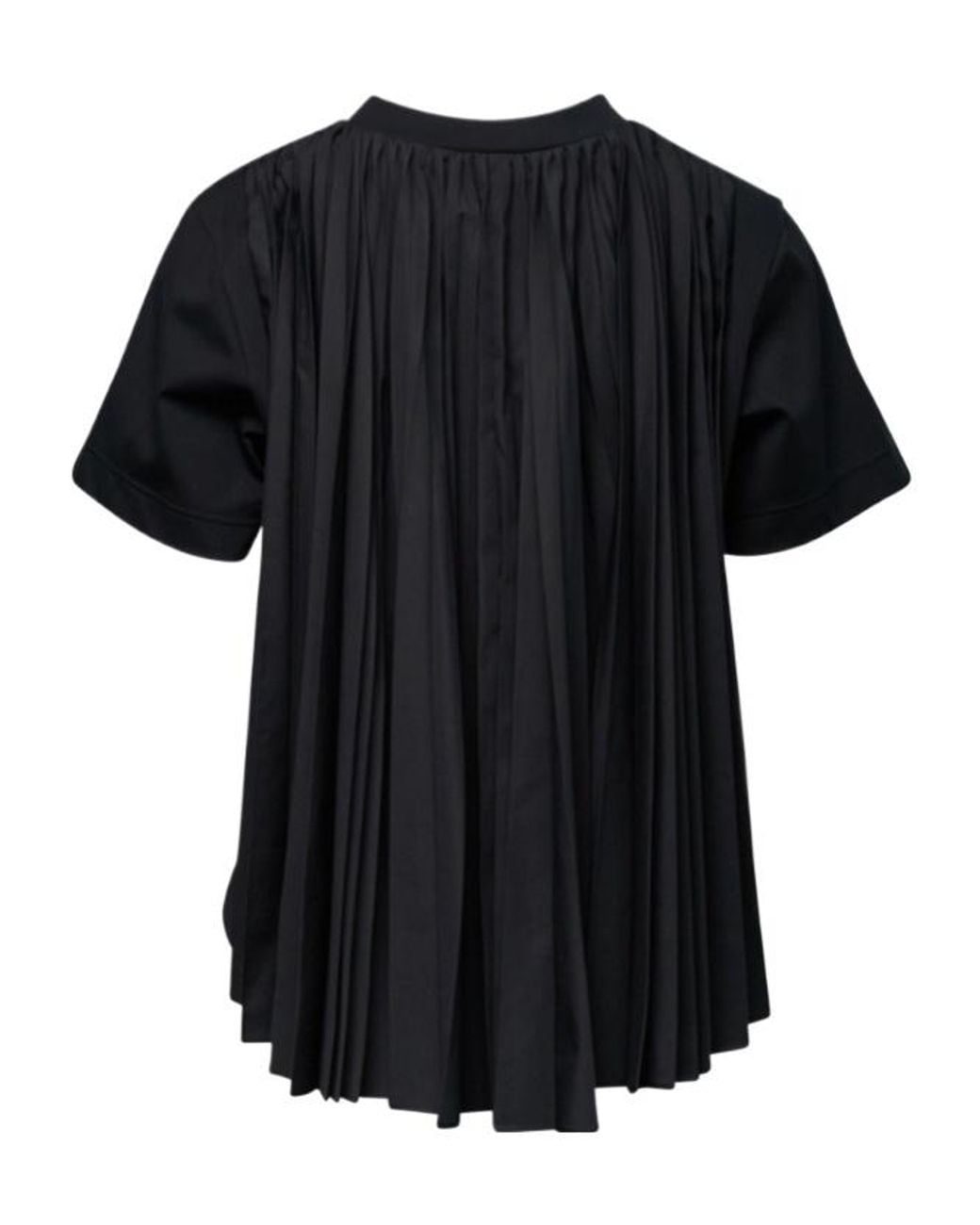 Sacai Black Poplin X Cotton Jersey T-Shirt