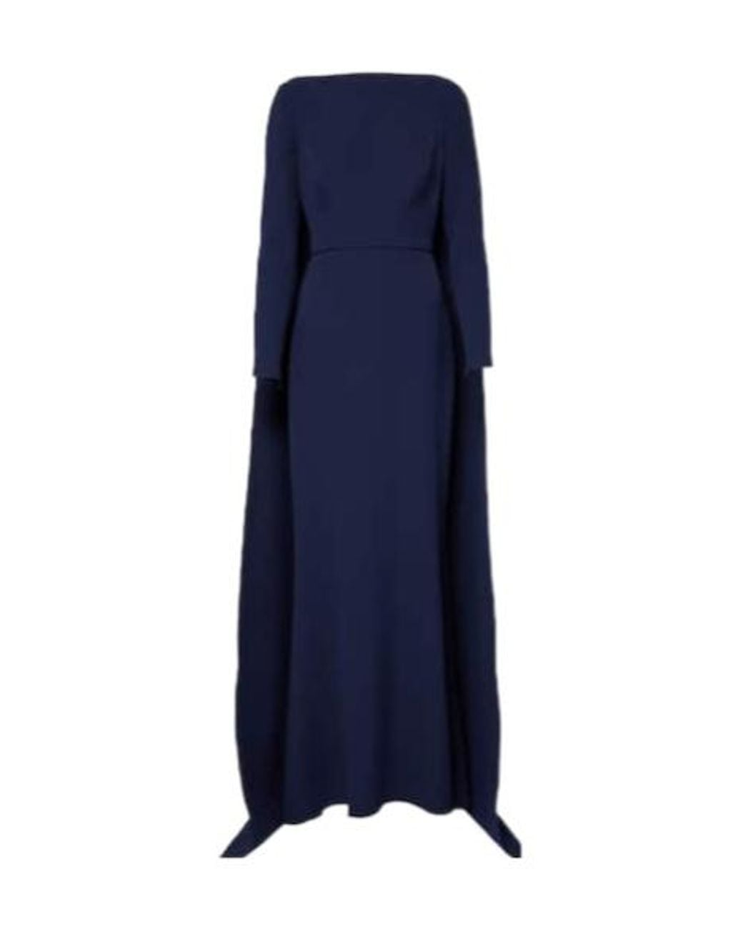 Safiyaa Blue Ginevra Caped Crepe Gown
