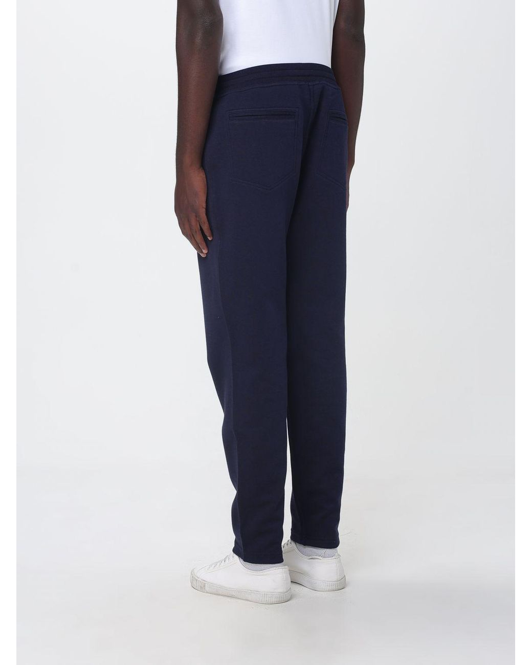 Brunello Cucinelli Blue Drawstring Tapered Leg Pants for men