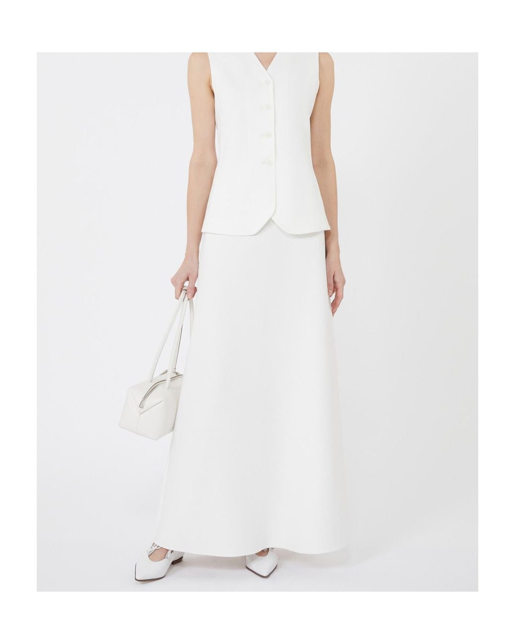 Max Mara White Vernice A-Line Skirt
