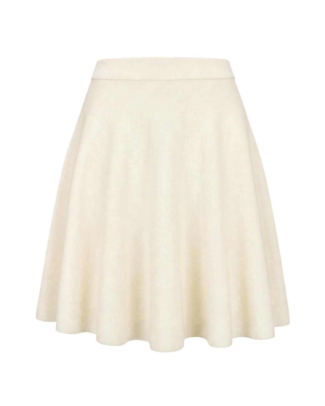 Lisa Yang Natural Going To Wheel Flared Knitted Skirt