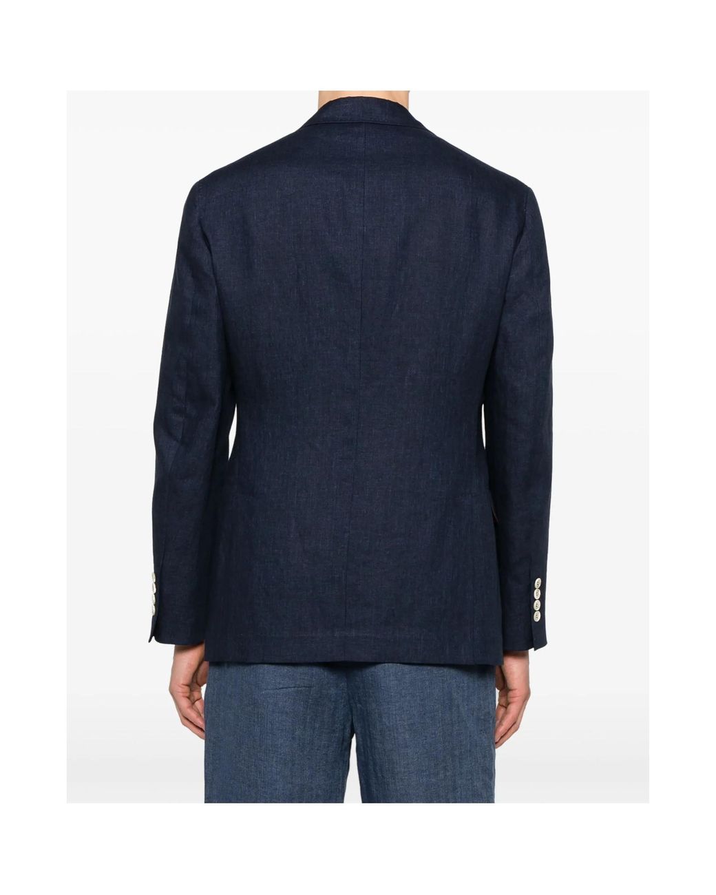 Brunello Cucinelli Black Long-Sleeved Suit Jacket for men