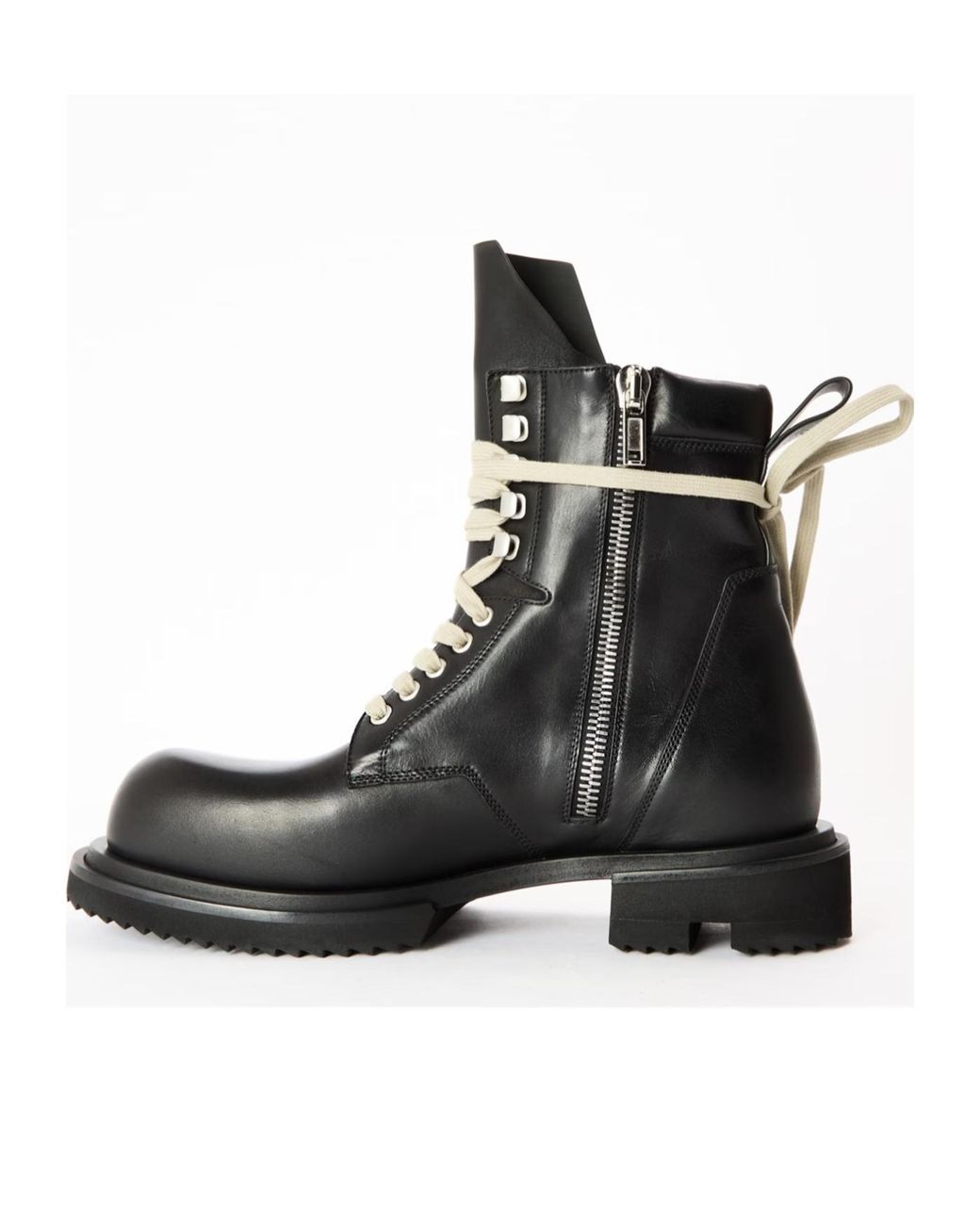 Rick Owens Black Side Zip Martin Boots for men