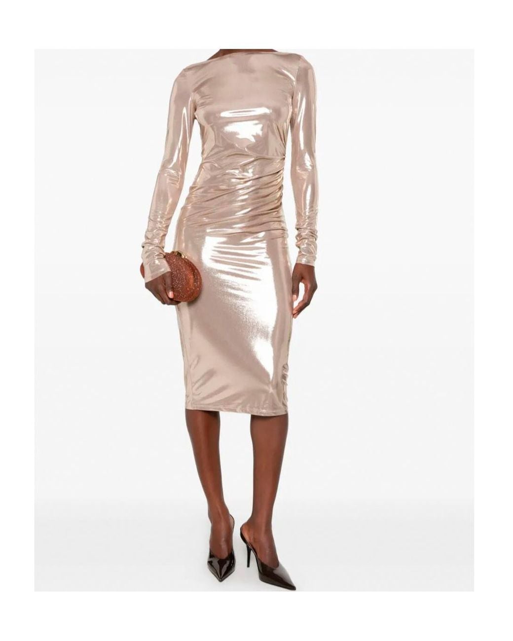 Patrizia Pepe Natural Long-Sleeved Dress